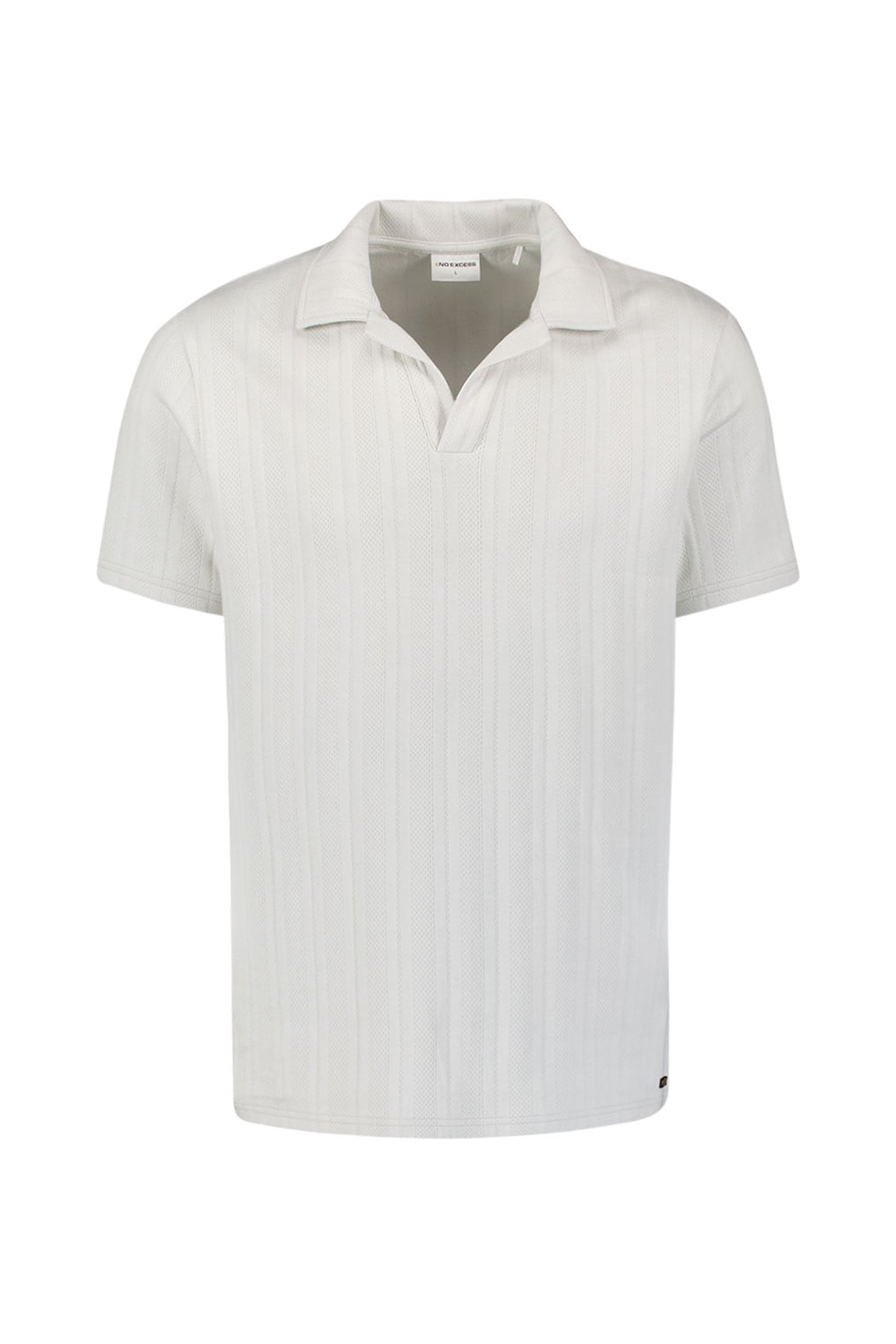 POLO REVERS SOLID VERTICAL JACQUARD STRIPES CHALK 2