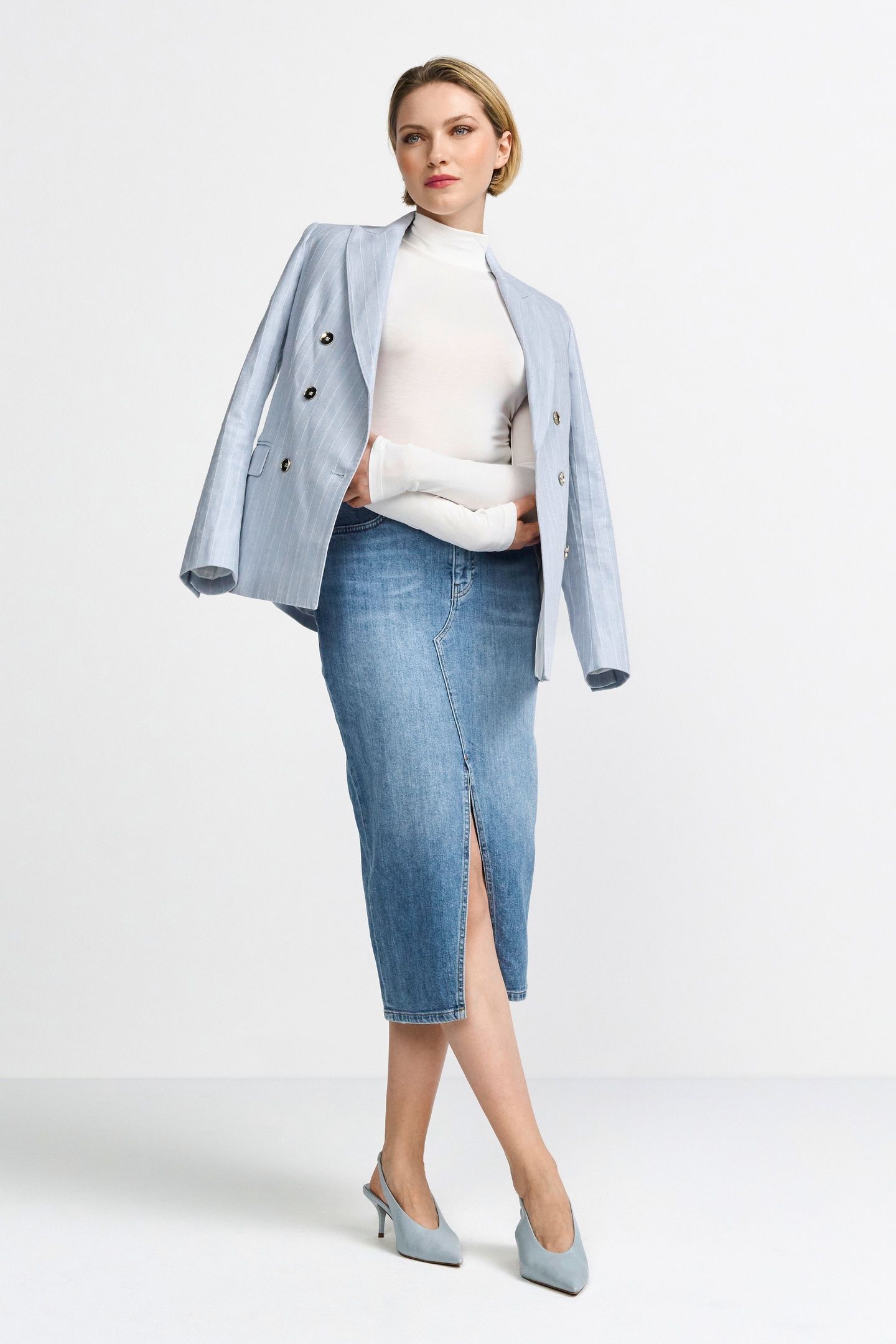 BLUE DENIM SKIRT DENIM BLUE 1