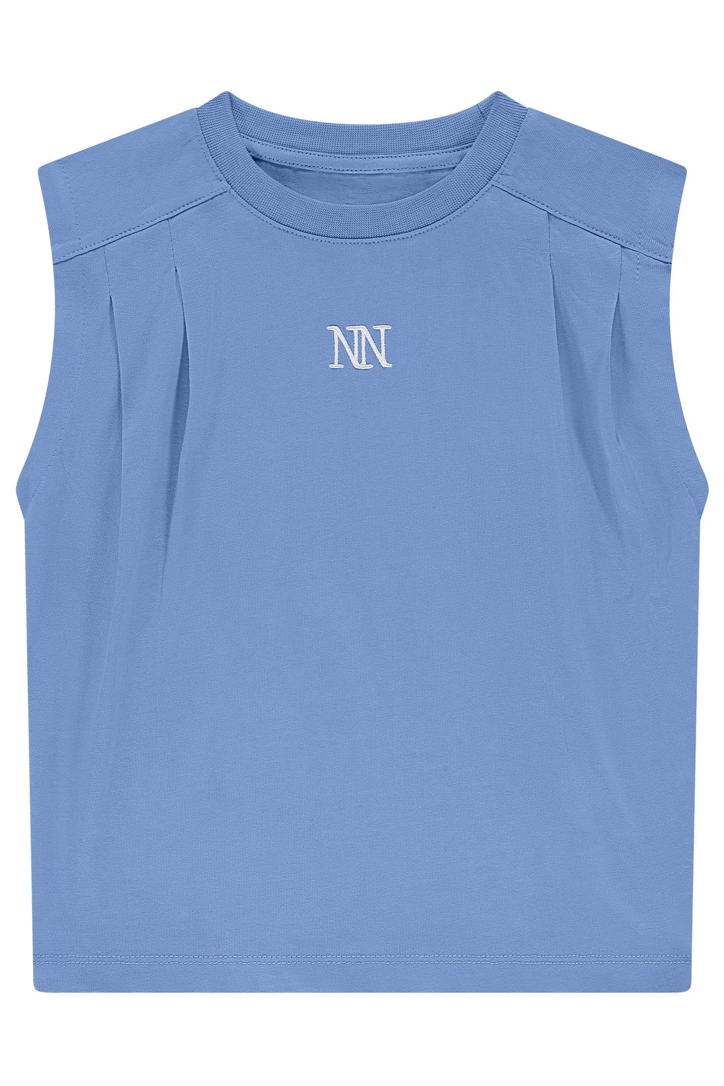PLEAT T-SHIRT AZUR BLUE 1
