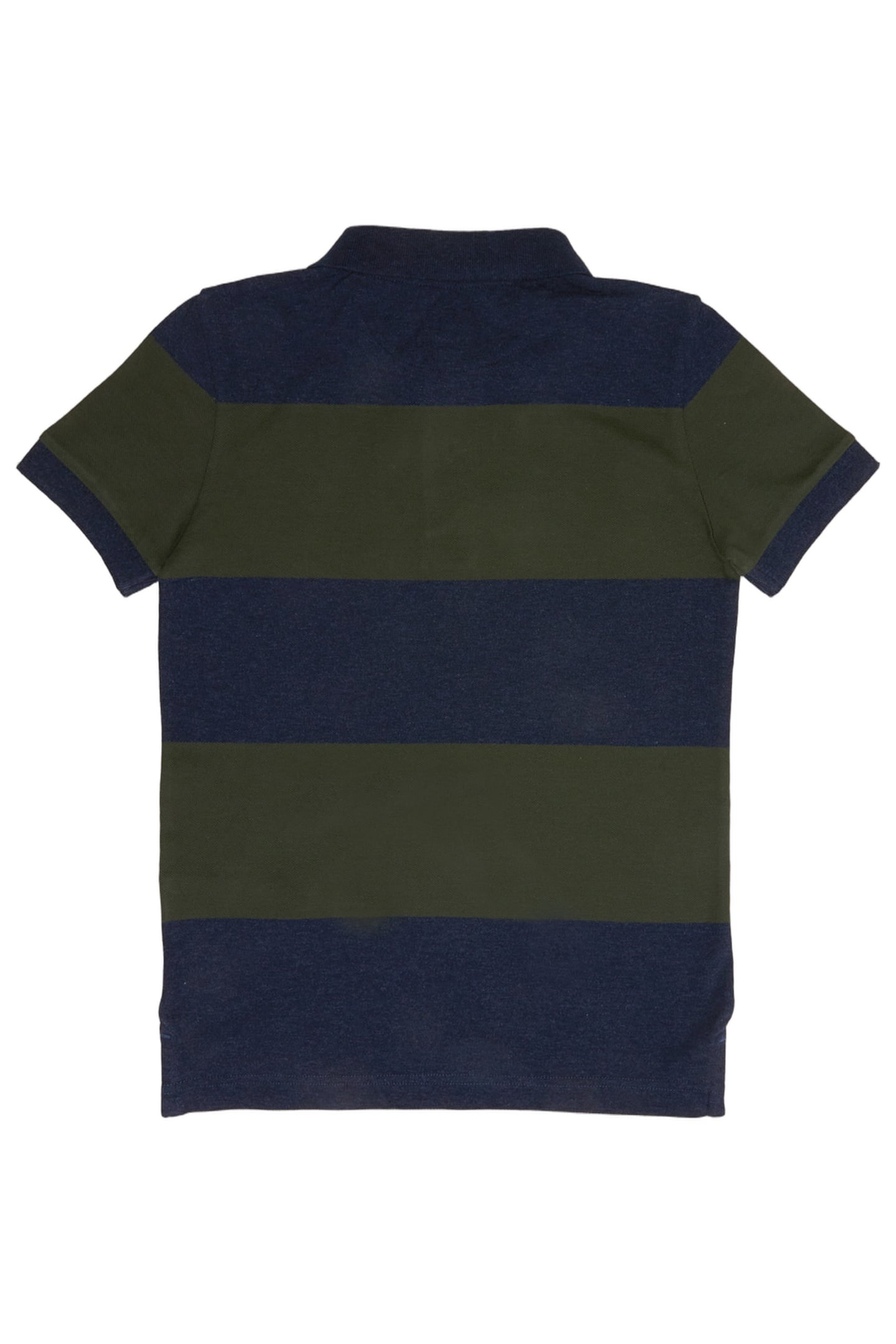 CUSTOM FIT STRIPED STRETCH POLO NIGHT BLUE MIX/FOREST 2