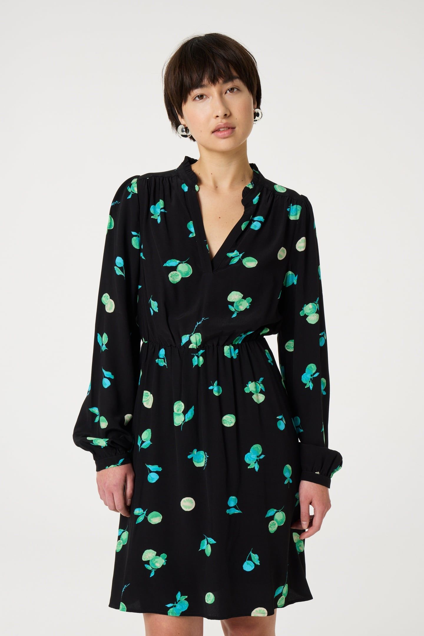 ANISSA DRESS BLACK/GREEN ZEST 2