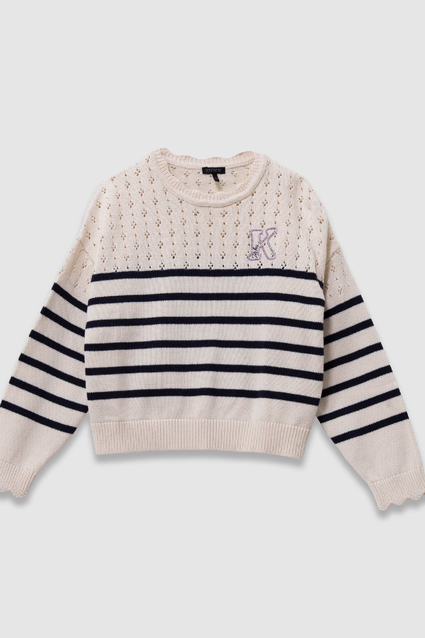 STRIPED OPENWORK SAILOR SWEATER 1