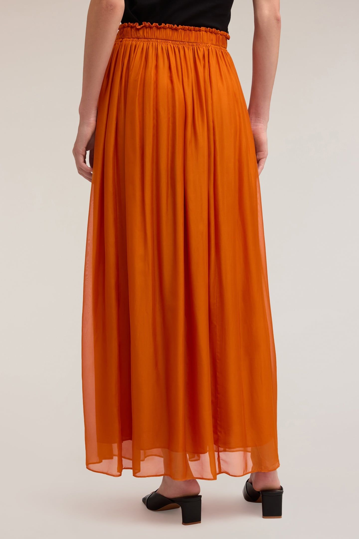 LONG GEORGETTE SKIRT ORANGE 3