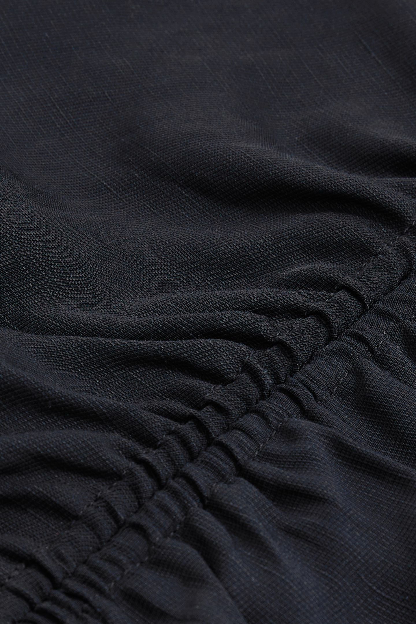 RUCHED LINEN DRESS NAVY 5