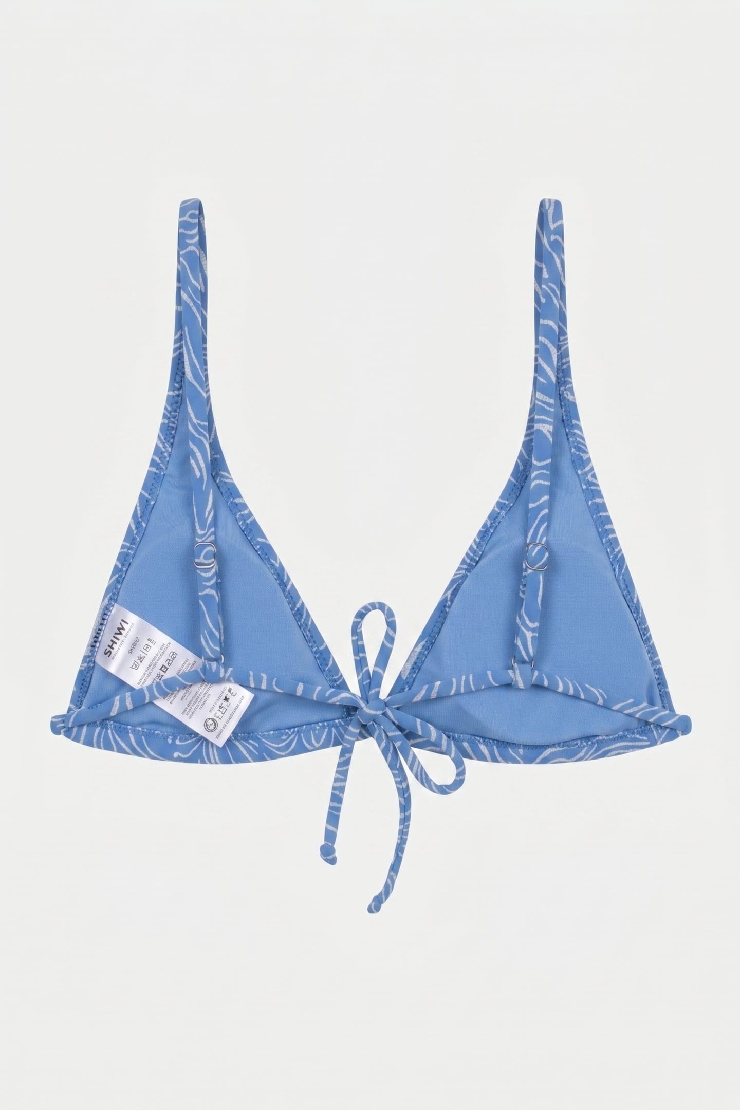 AMY BIKINI TOP WATERLILY STRUCTURE BLUE WATERLILY STRUCTURE 3