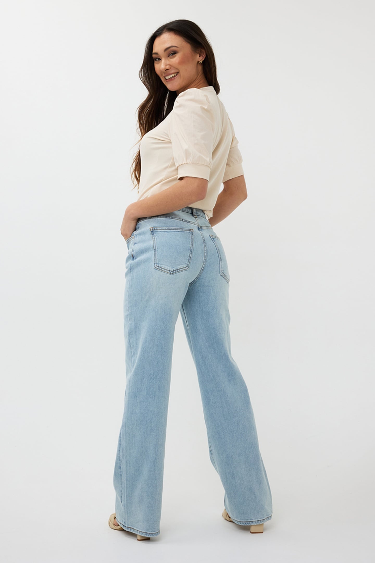 TOP WIDE RIB WOVEN SLEEVE SAND 4