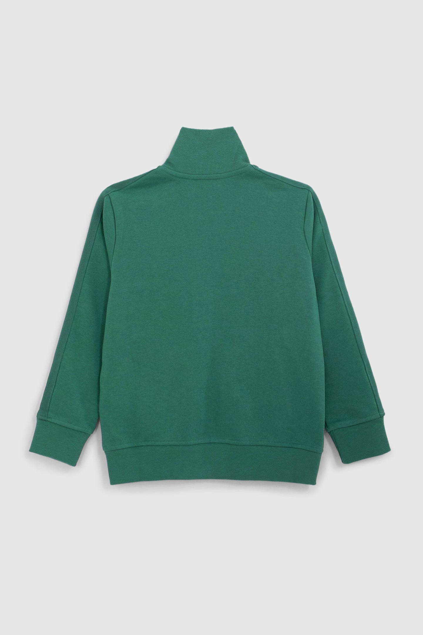 BOYS’ GREEN ZIPPED CARDIGAN WITH STRIPED BRAID ON SLEEVES 2