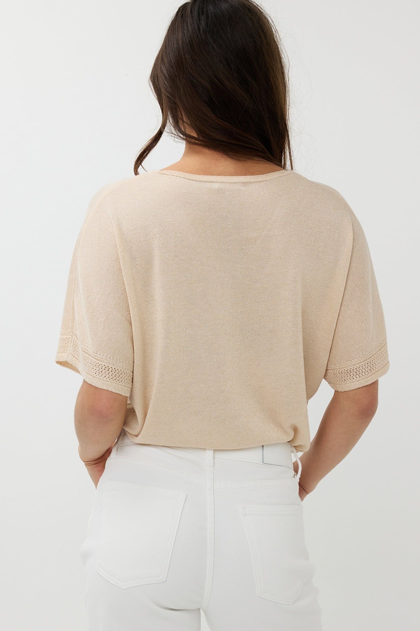 SWEATER BATWING POINTELLE LUREX IVORY 6