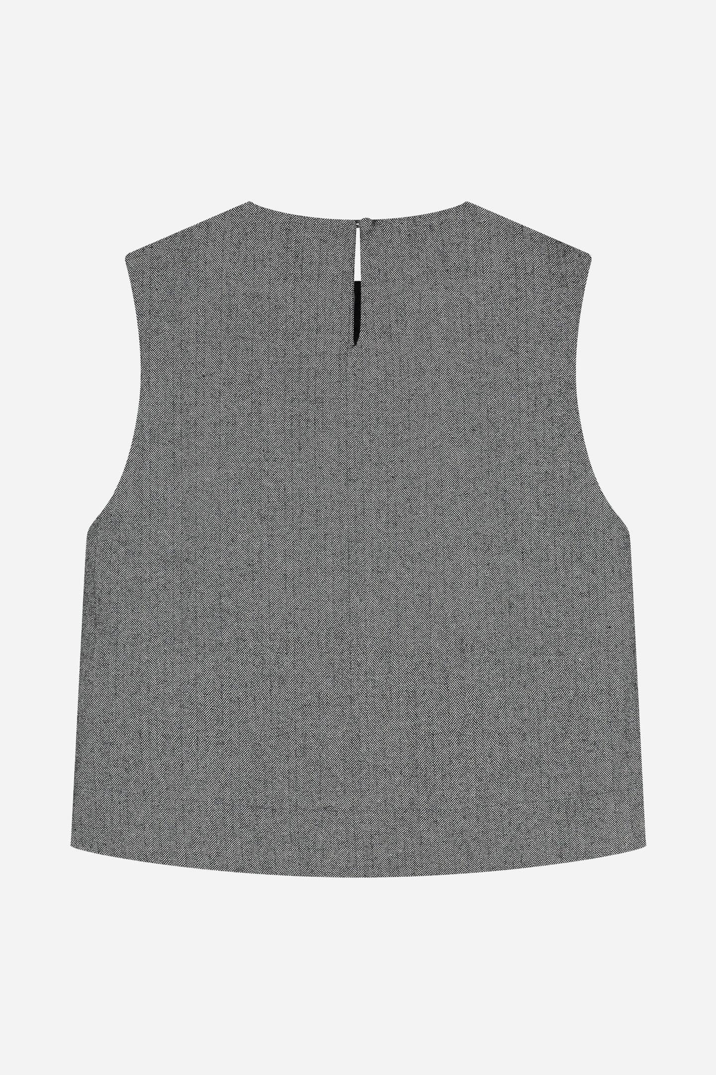 NOUS SOMMES LABELS – MIRA SL HERRINGBONE TOP GREY 4