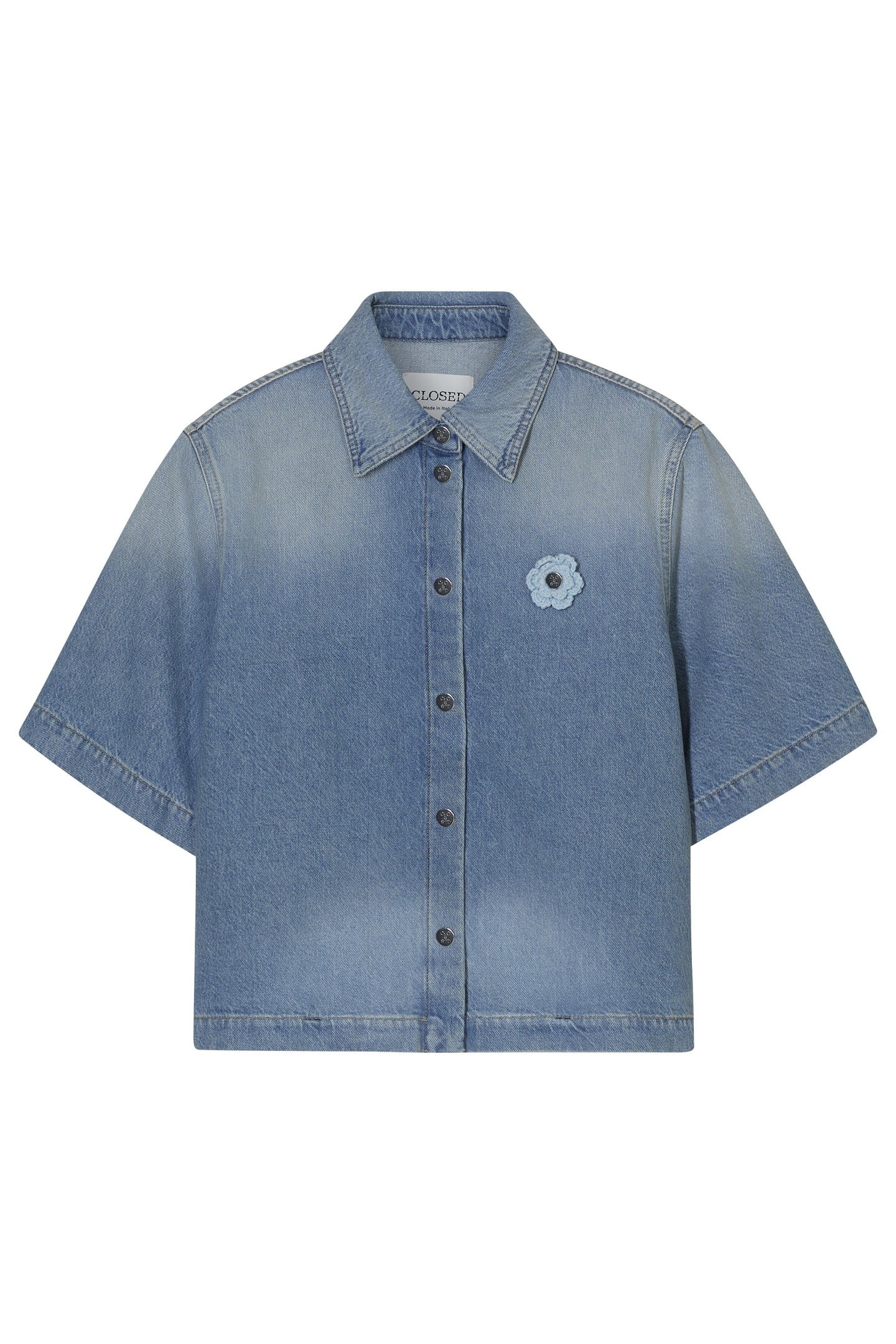SHORT SLEEVE DENIM SHIRT LIGHT BLUE 4