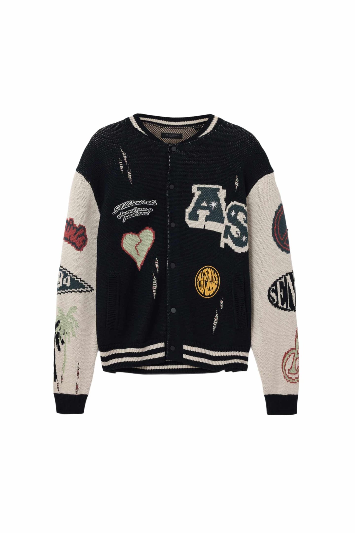 CHASE CARDIGAN BLACK/ECRU WHITE 5