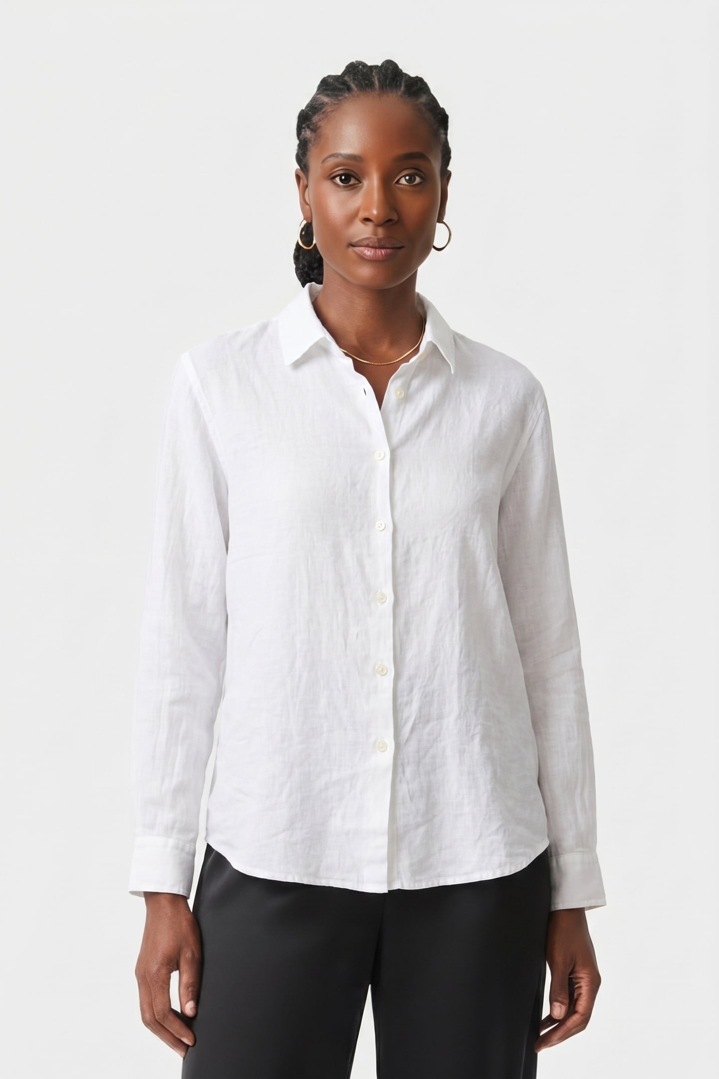 LINEN PLAIN OVERSHIRT WHITE 1