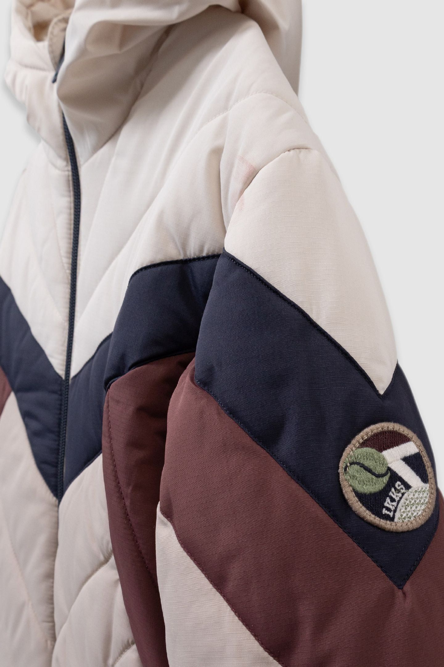 BEIGE PADDED JACKET IN TWO-TONE STRIPES 6