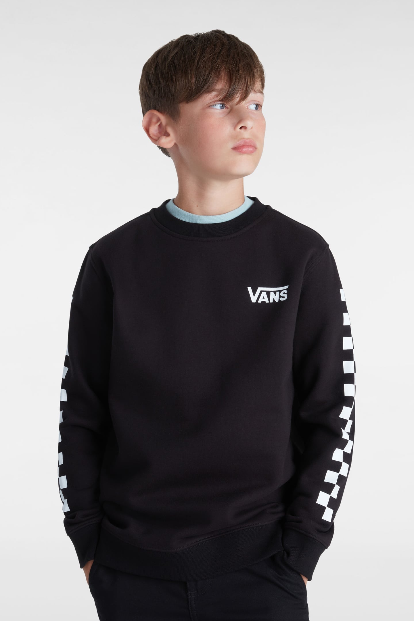 BOYS EXPOSITION CHECK II CREW BLACK 2