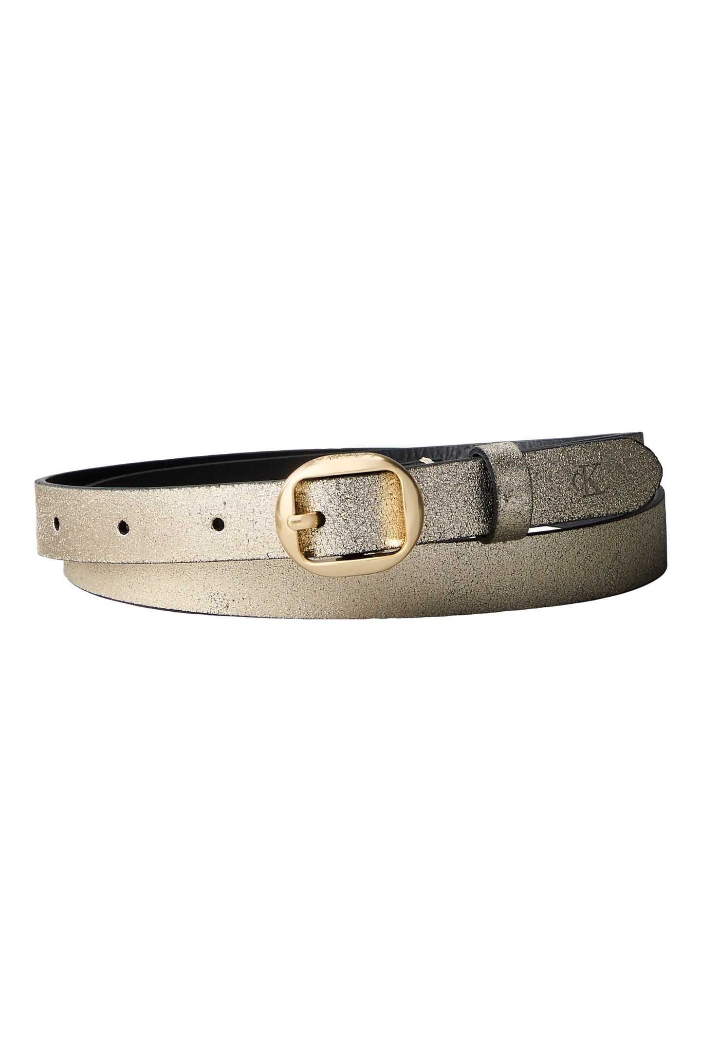 ROUND BUCKLE METAL BELT GOLD METALLIC 1