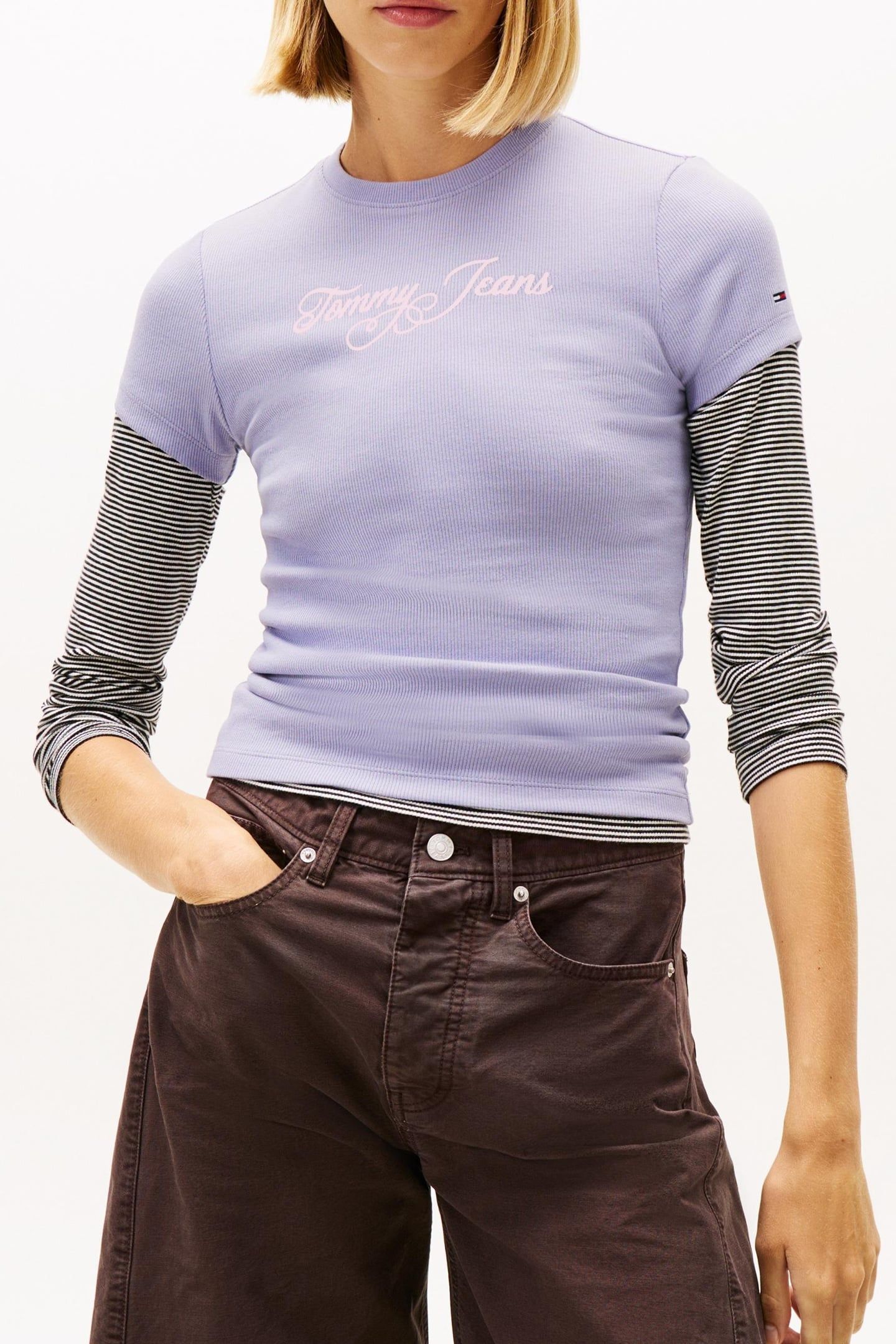 SLIM ESSENTIAL LOGO T-SHIRT PERIWINKLE DUSK 1