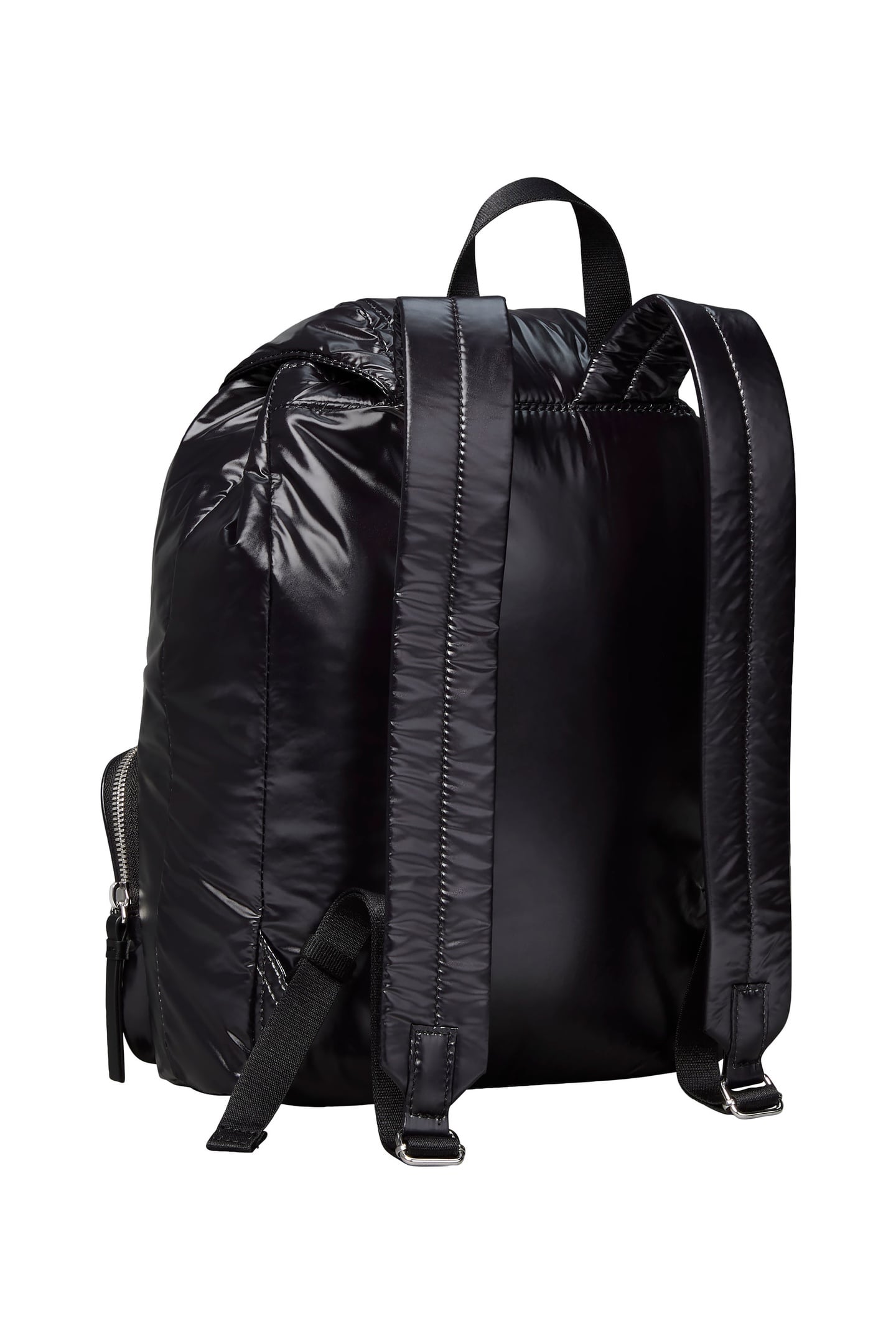 POCKET NYLON FLAP BACKPACK BLACK 3