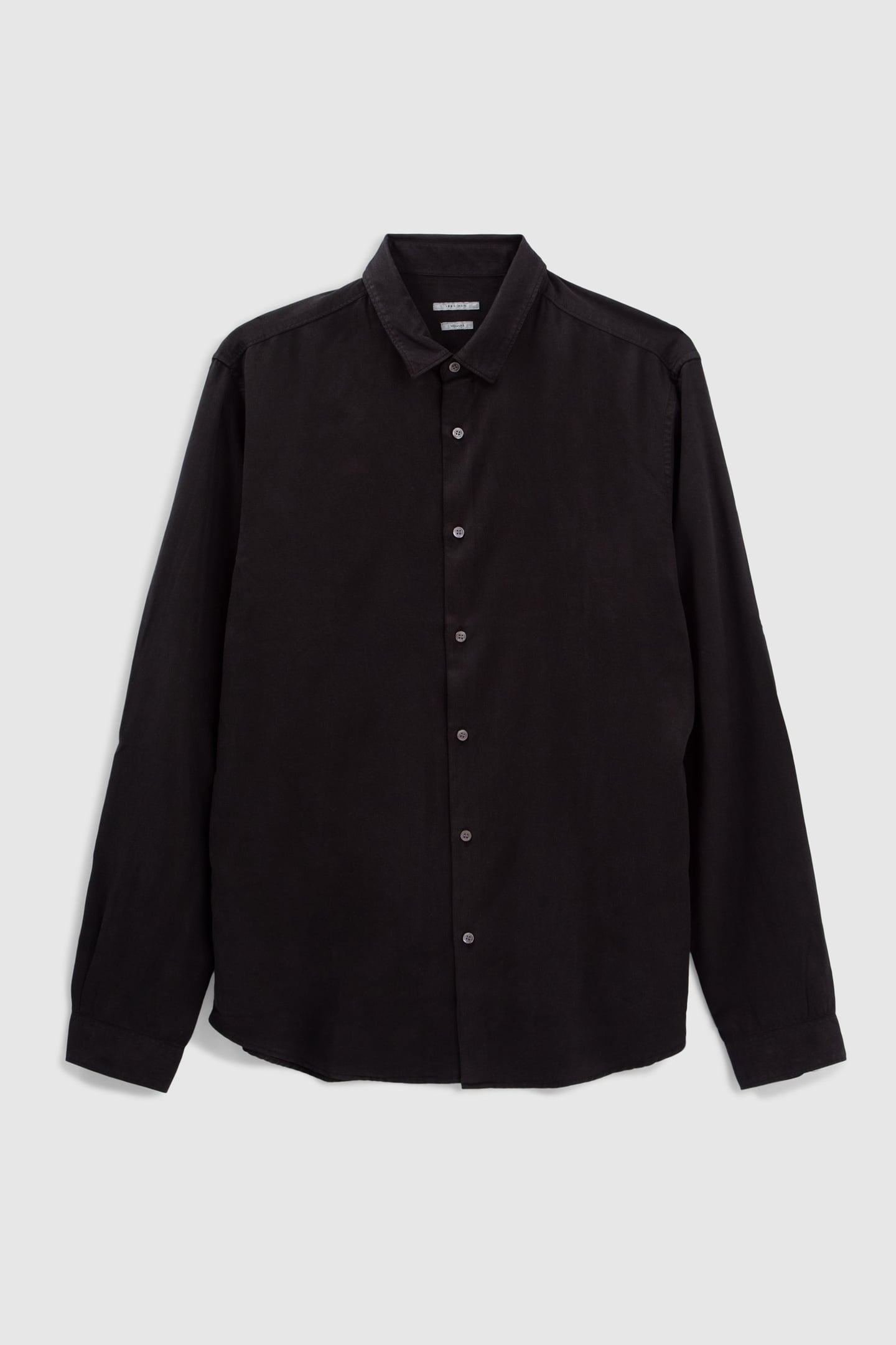 REGULAR BLACK SHIRT IN TENCEL® FABRIC 1