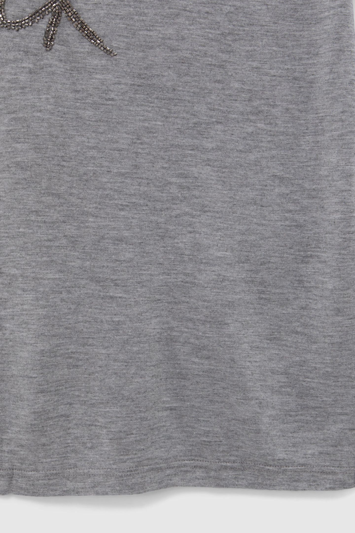 GREY T-SHIRT WITH EMBROIDERED THREAD & BEAD SLOGAN 4