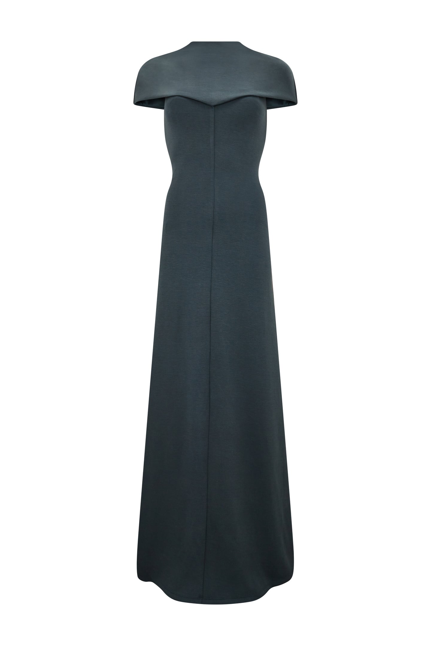 KNITTED CAP SLEEVE MAXI DRESS TEAL 3