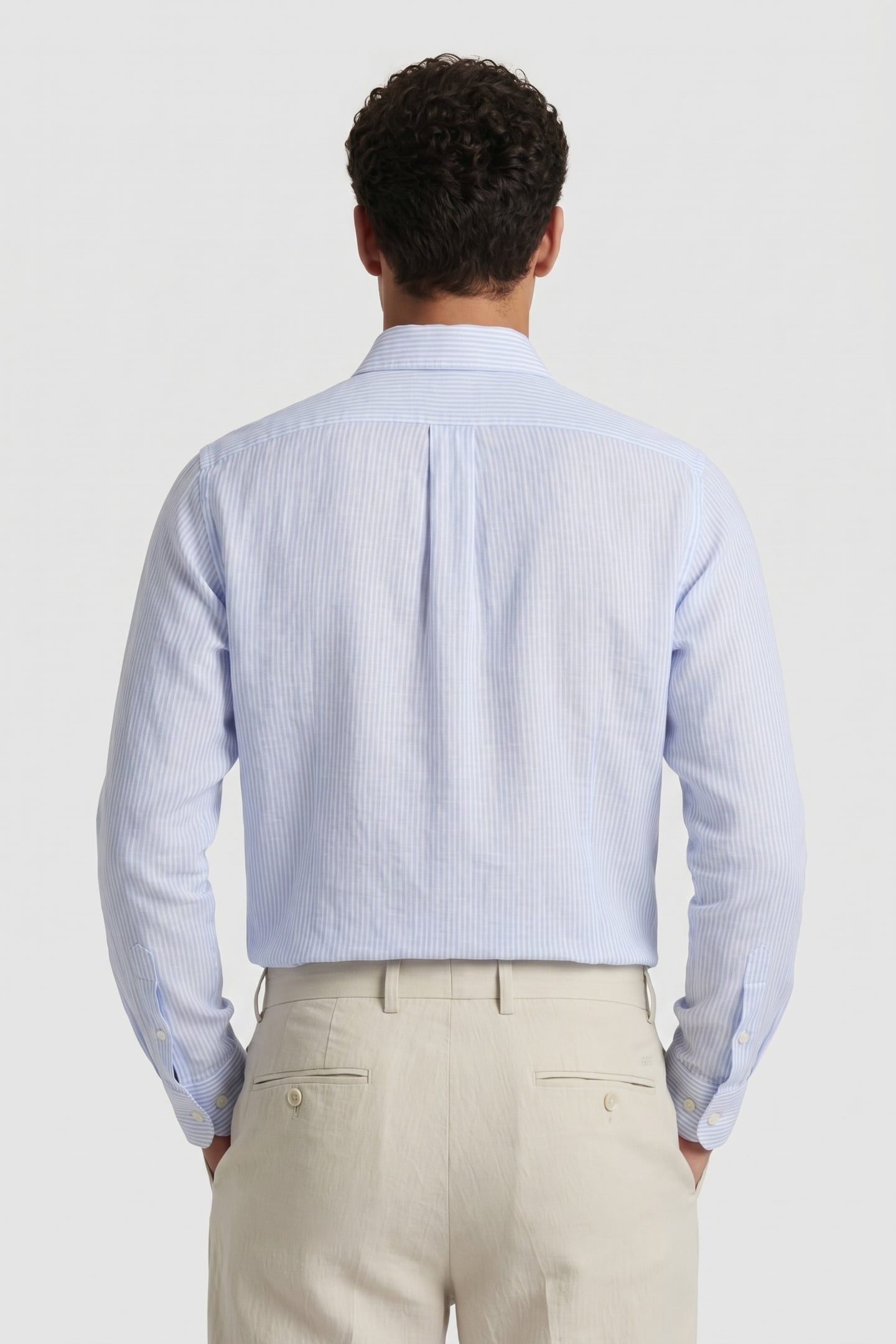 CLASSIC COLLAR SHIRT LINEN LIGHT BLUE 2