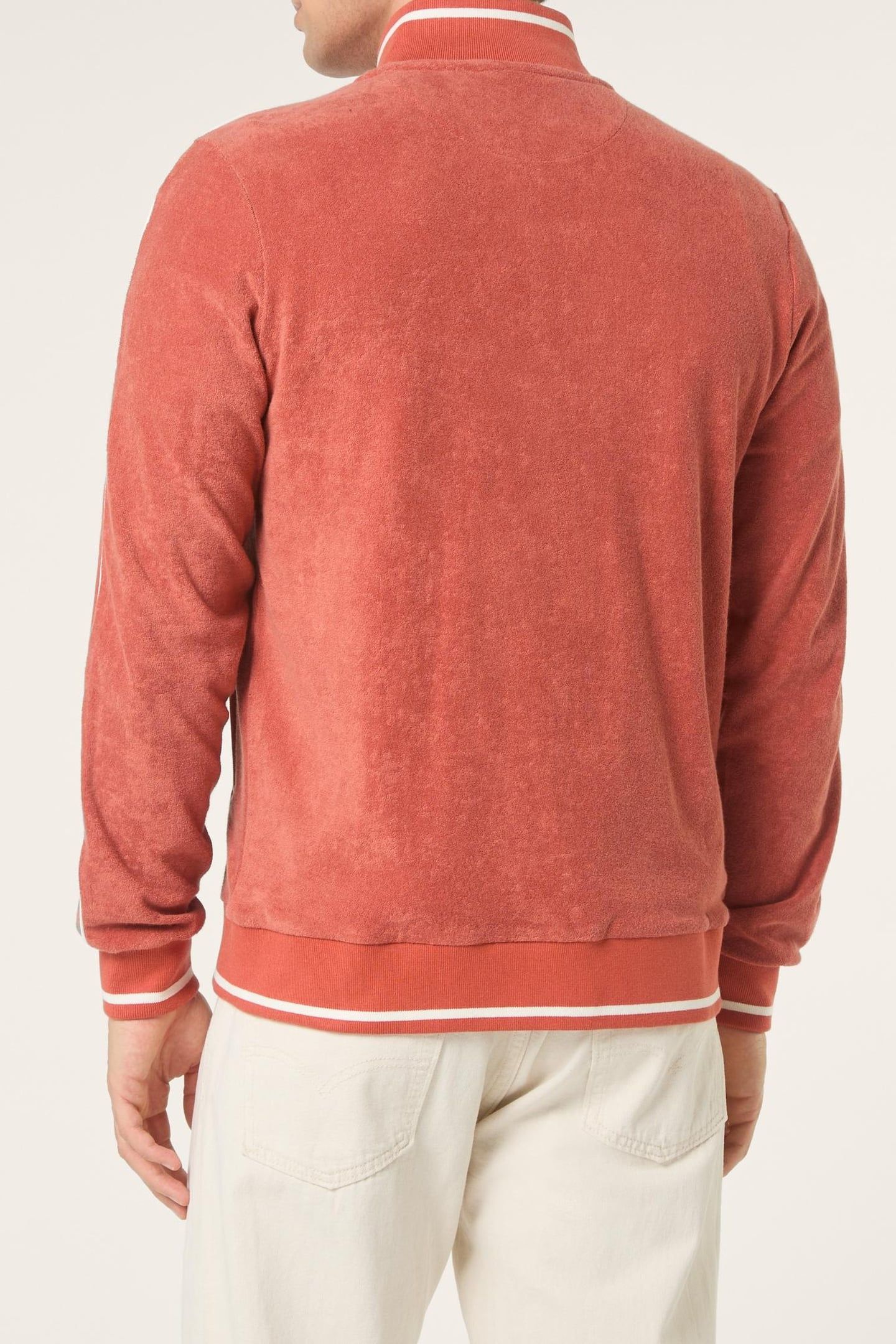TAVARNUZZE REGULAR TOWELLING TRACK JACKET ETRUSCAN RED 3