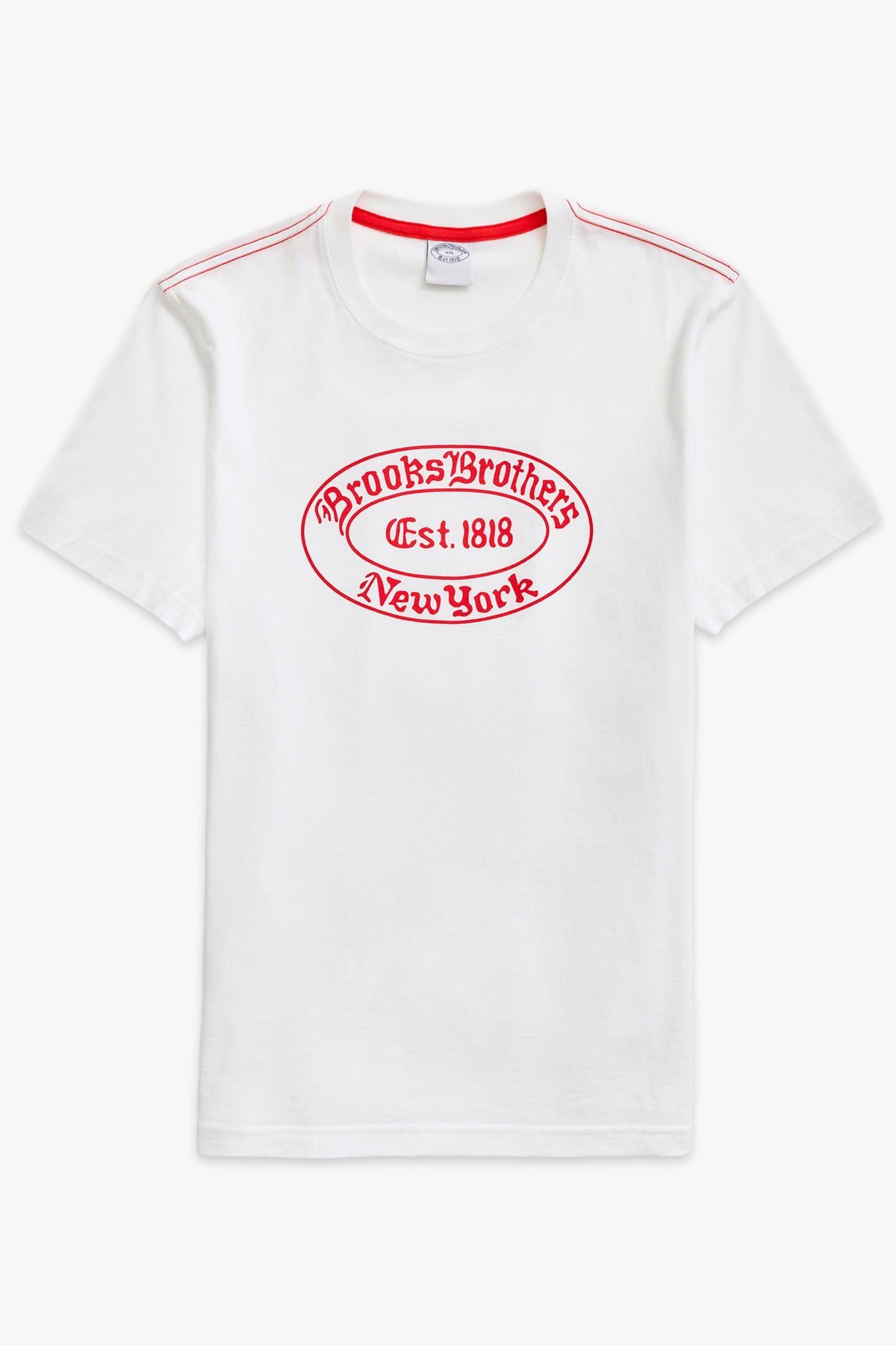 BROOKS BROTHERS LABEL GRAPHIC T-SHIRT OPEN WHITE 4