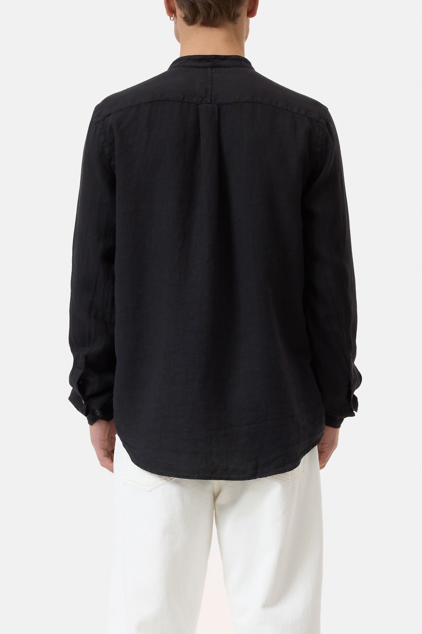 COLLARLESS SHIRT BLACK 5