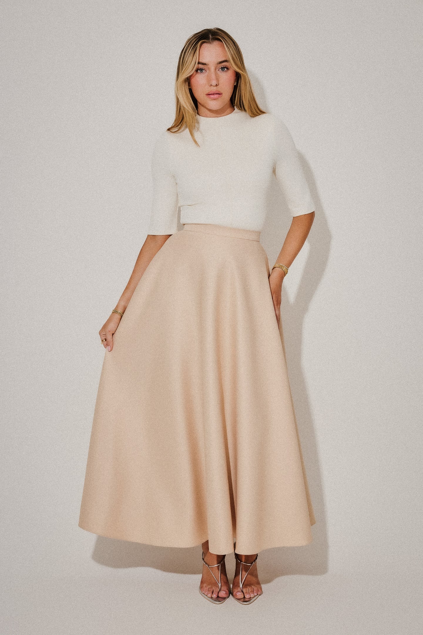 SATIN SKIRT CREAM 1