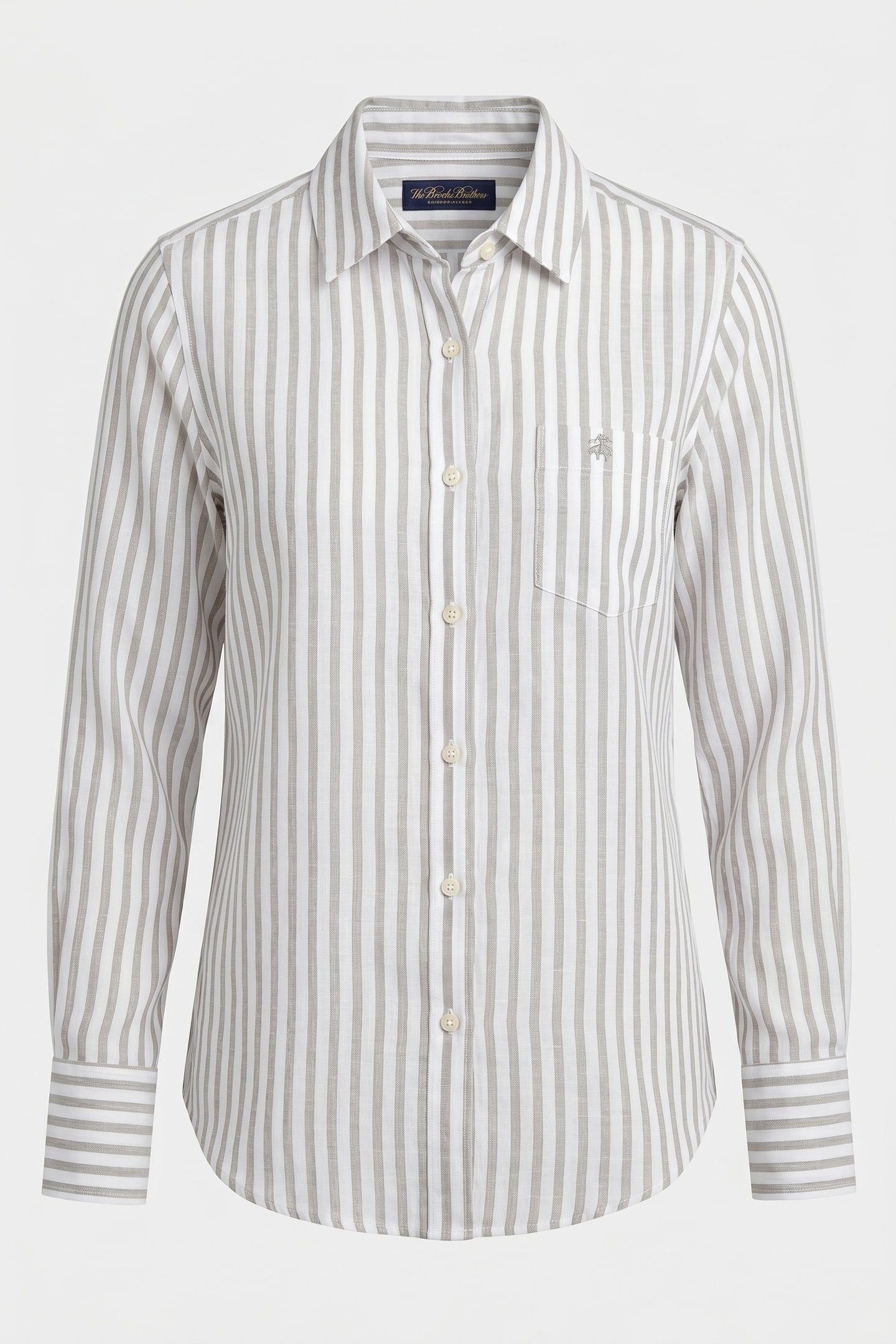 RELAXED FIT STRIPED LINEN SHIRT MEN'S DESIGN GREEN 4