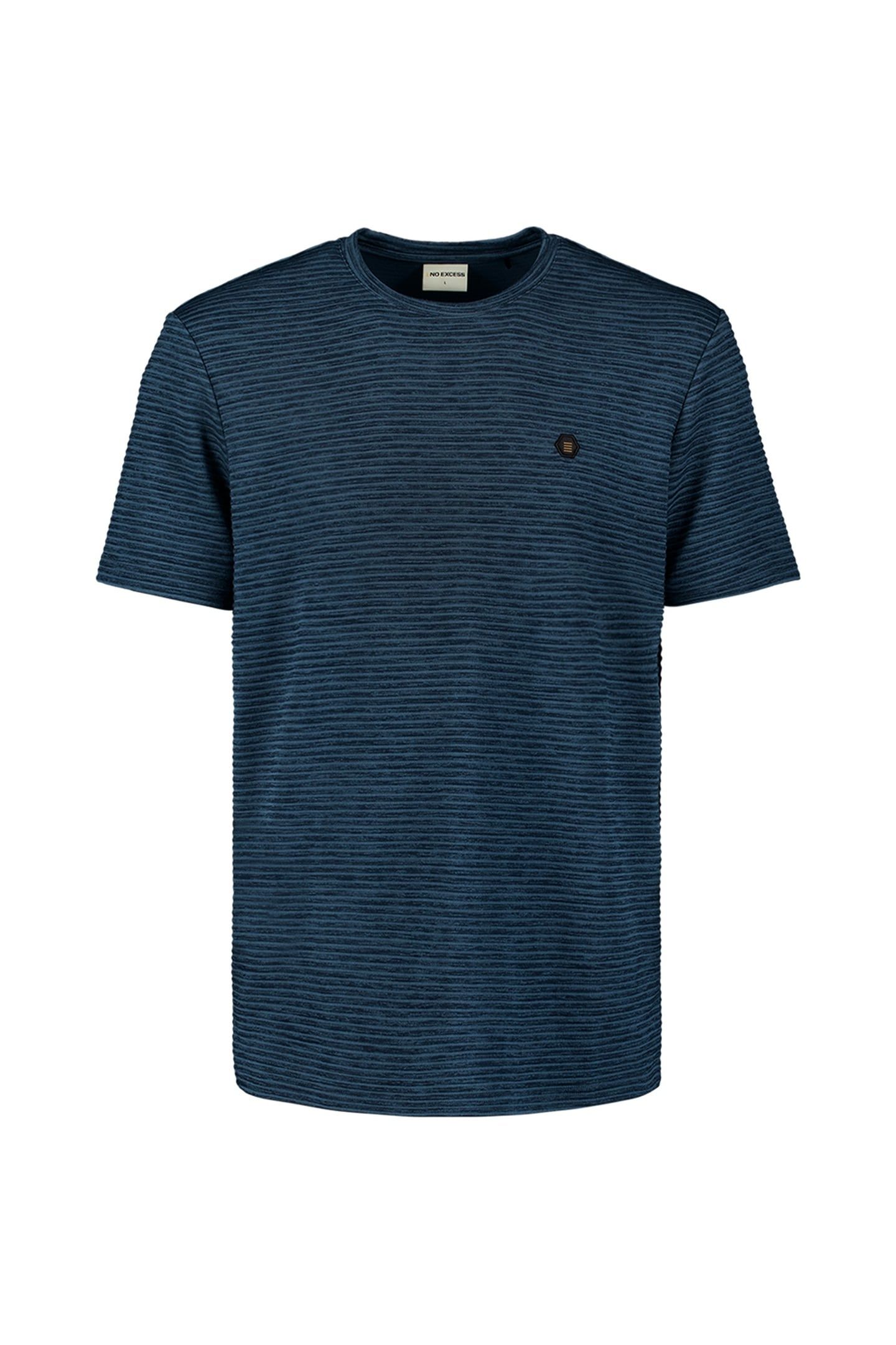 T-SHIRT CREWNECK VELVET STRIPES DEEP BLUE 1