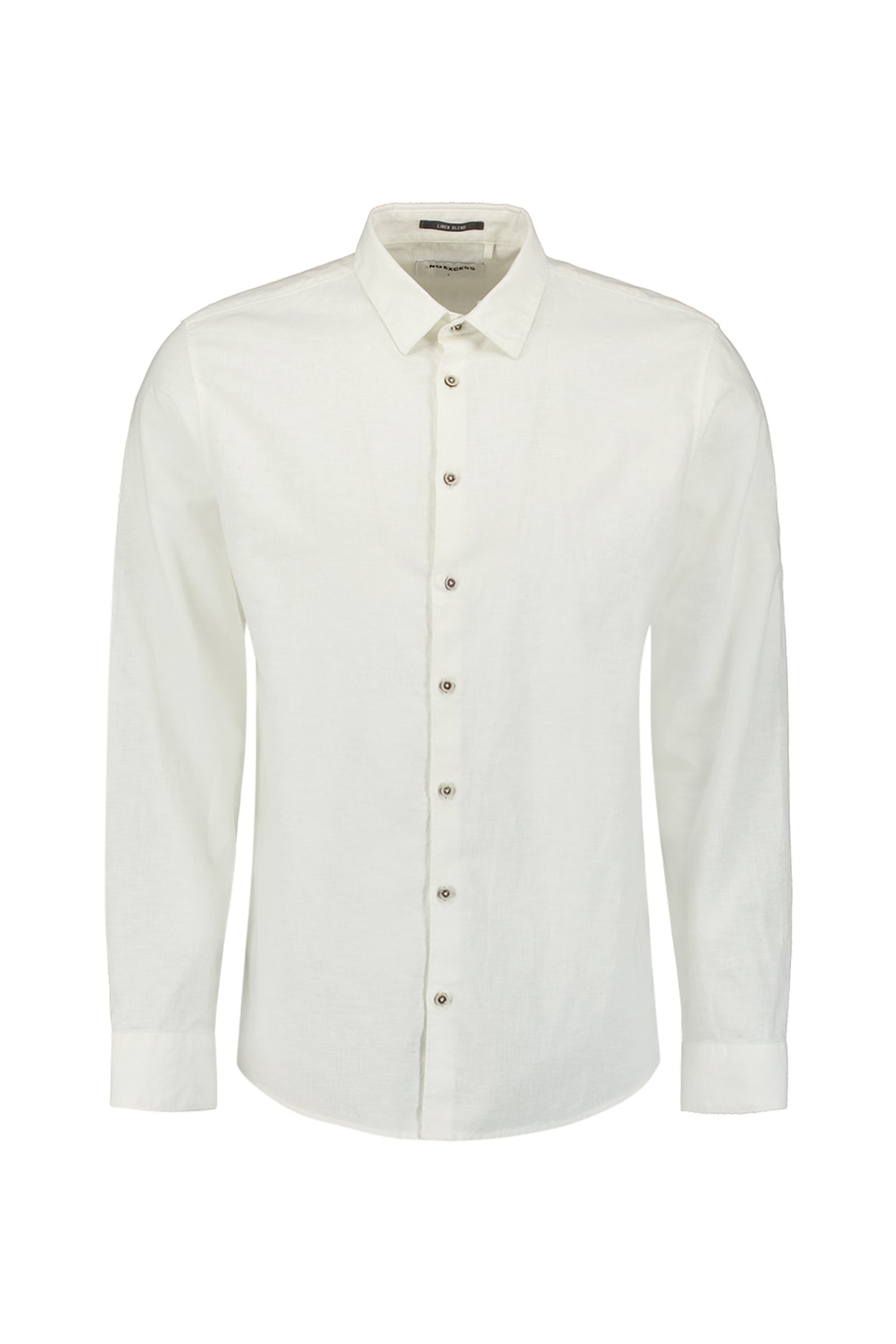 SHIRT SOLID WITH LINEN WHITE 4