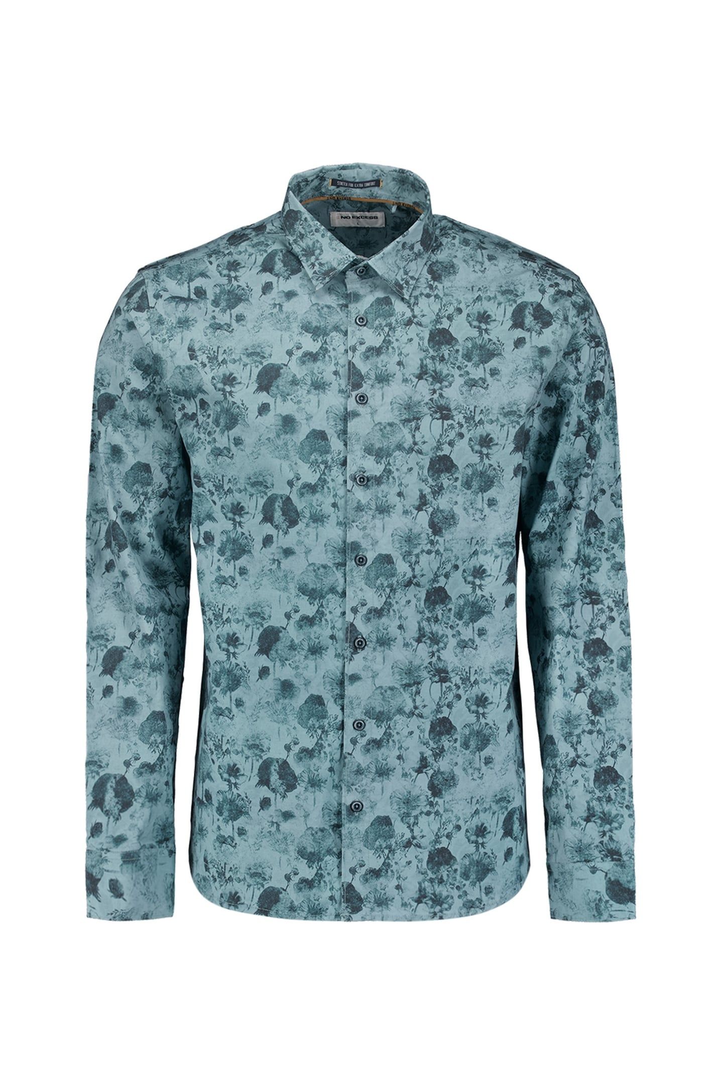 SHIRT STRETCH ALLOVER PRINTED DEEP BLUE 1