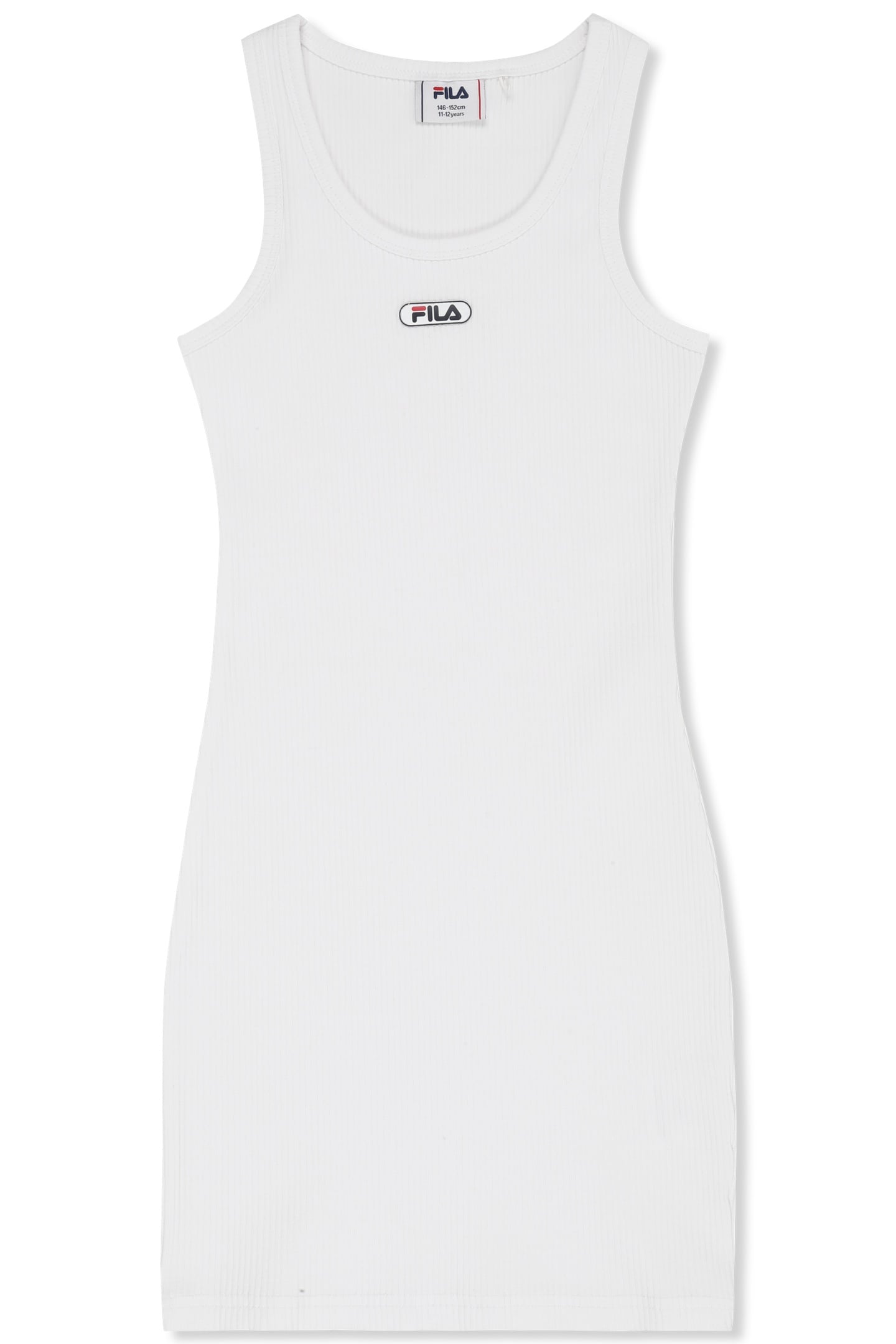 FORCONE SLEEVELESS LOGO RIB DRESS BRIGHT WHITE 1