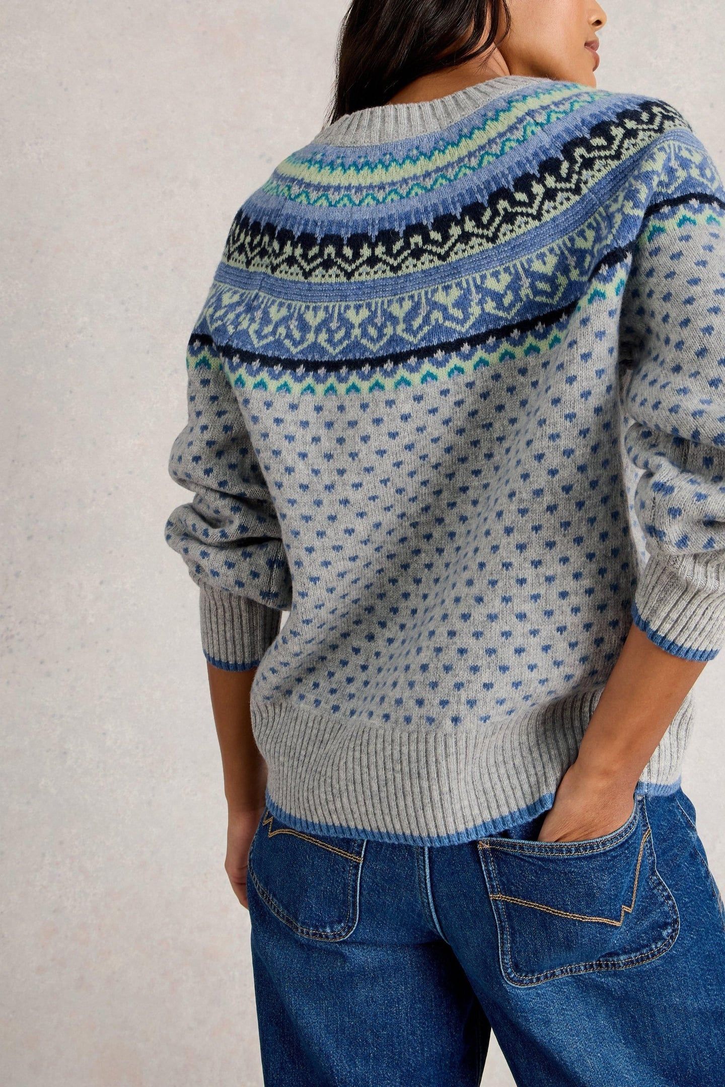 MINI HEART FAIRISLE JUMPER GREY MULTI 4