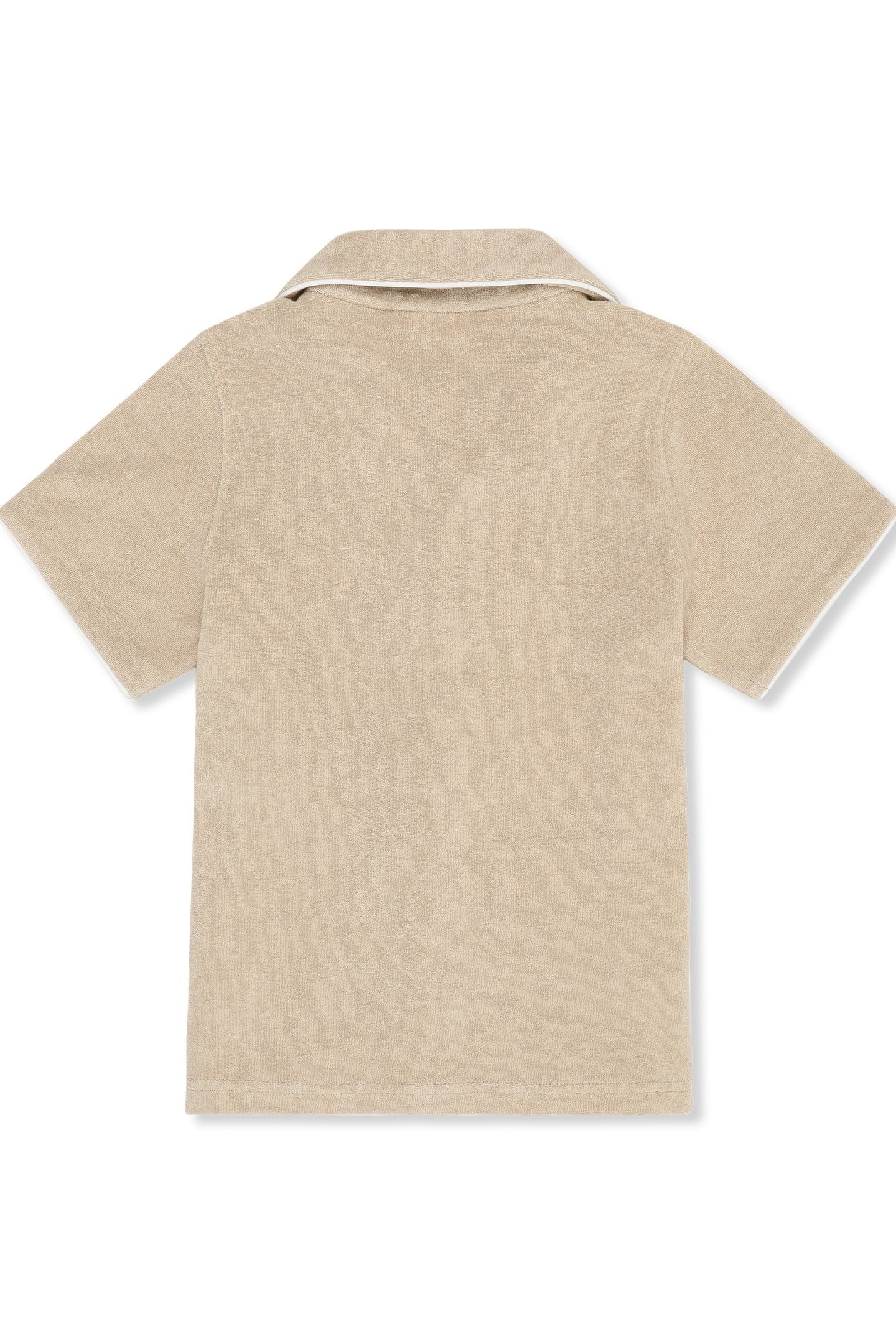 CALCI RELAXED TOWELLING RESORT SHIRT WHITE PEPPER 2