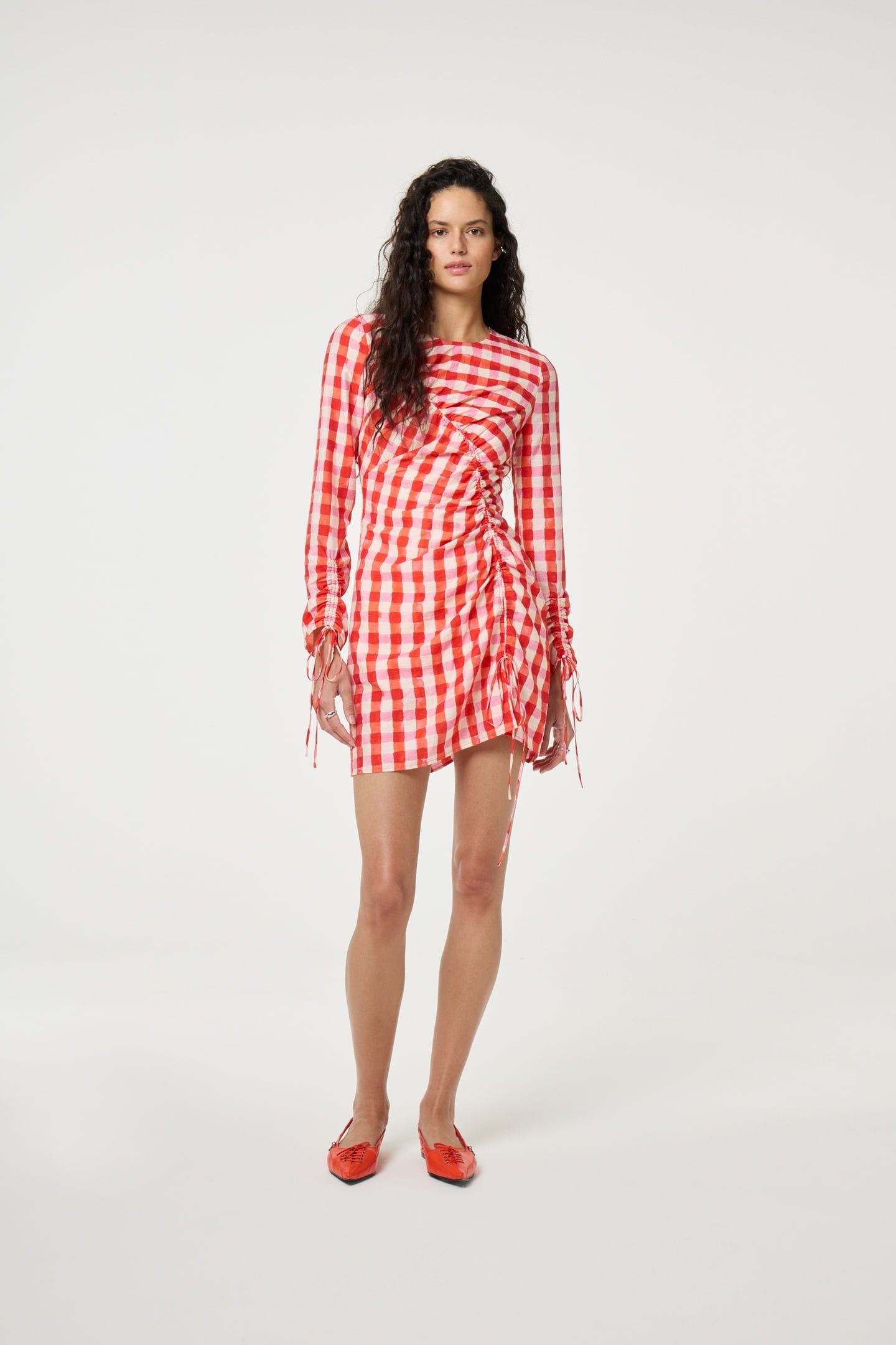 LEVI DRESS TANGERINE TANGO/COSY WHITE 2