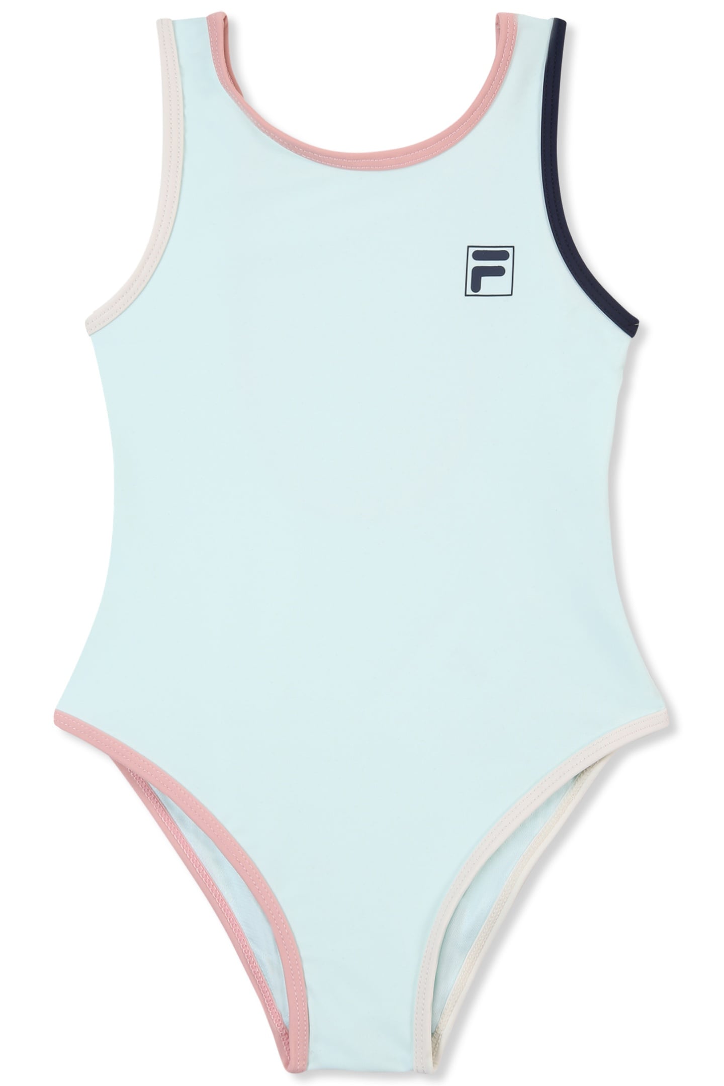 PRATOLINO LOGO SCOOP BACK SWIMSUIT SOOTHING SEA 1