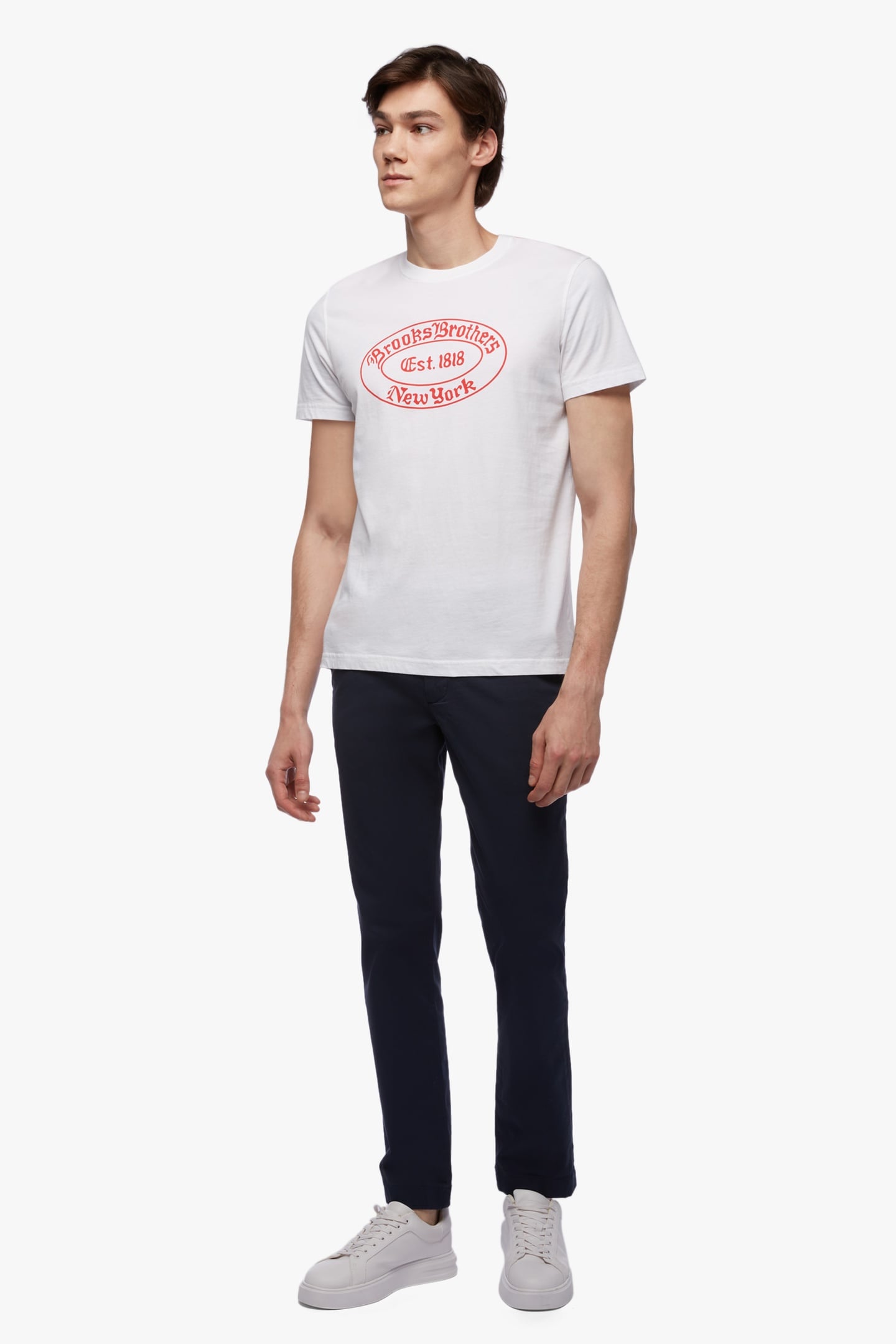 BROOKS BROTHERS LABEL GRAPHIC T-SHIRT OPEN WHITE 2