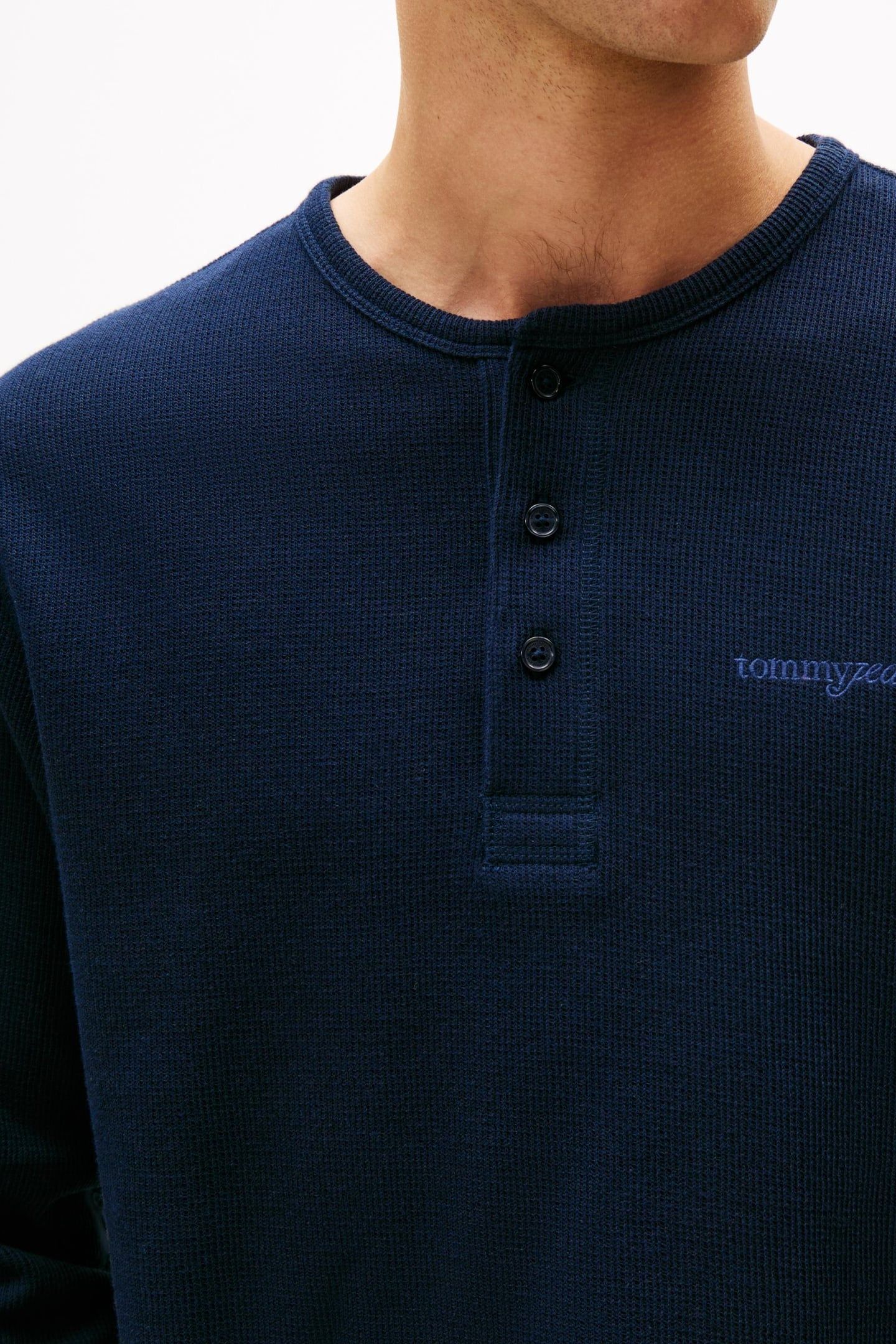 SLIM WAFFLE T-SHIRT DARK NIGHT NAVY 5