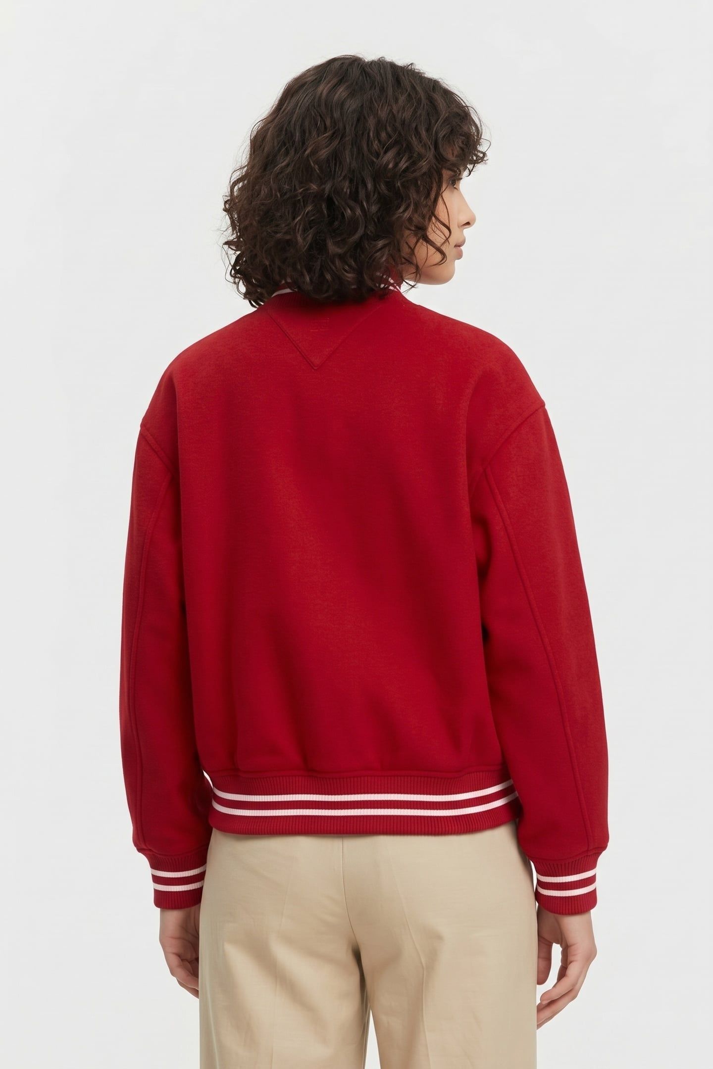 WOOL VARSITY BOMBER PRIMARY RED 2