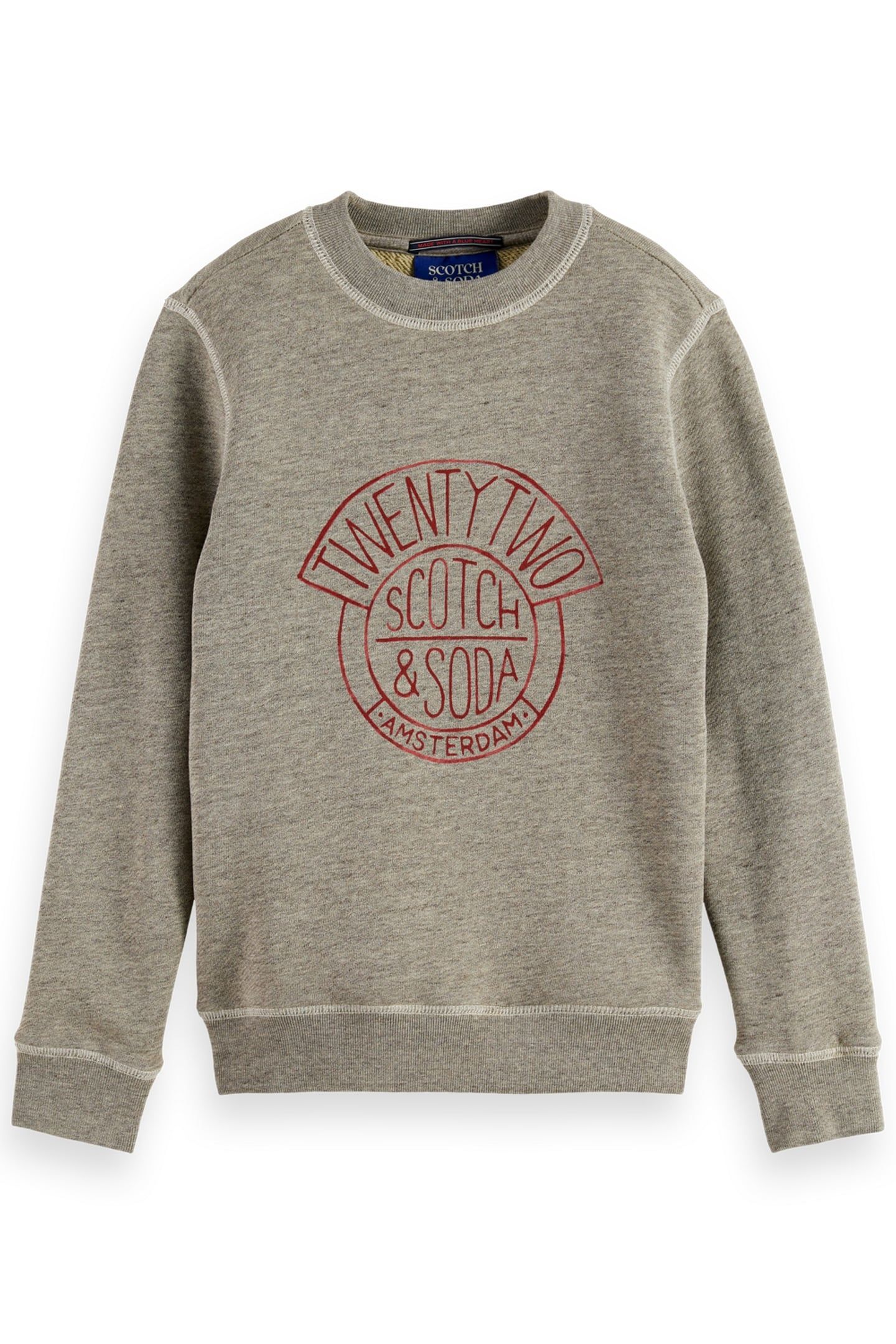 BOY DENIM WASHED ARTWORK SWEATSHIRT GREY MELANGE 1