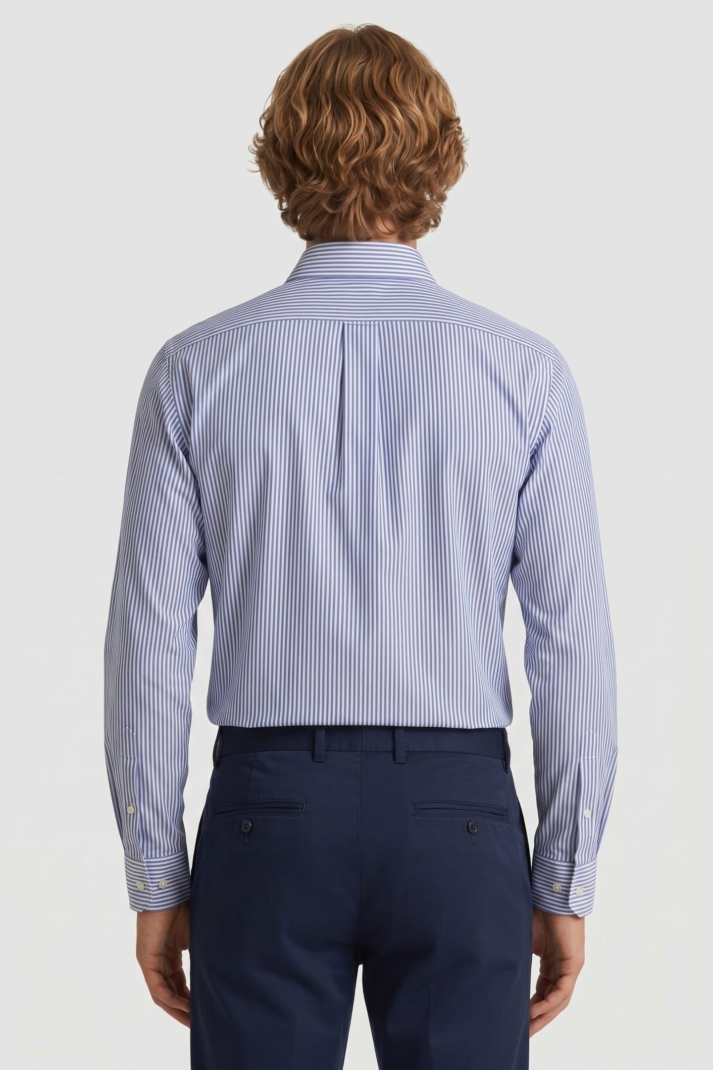 NON-IRON SLIM FIT SHIRT WITH AINSLEY COLLAR NAVY 2