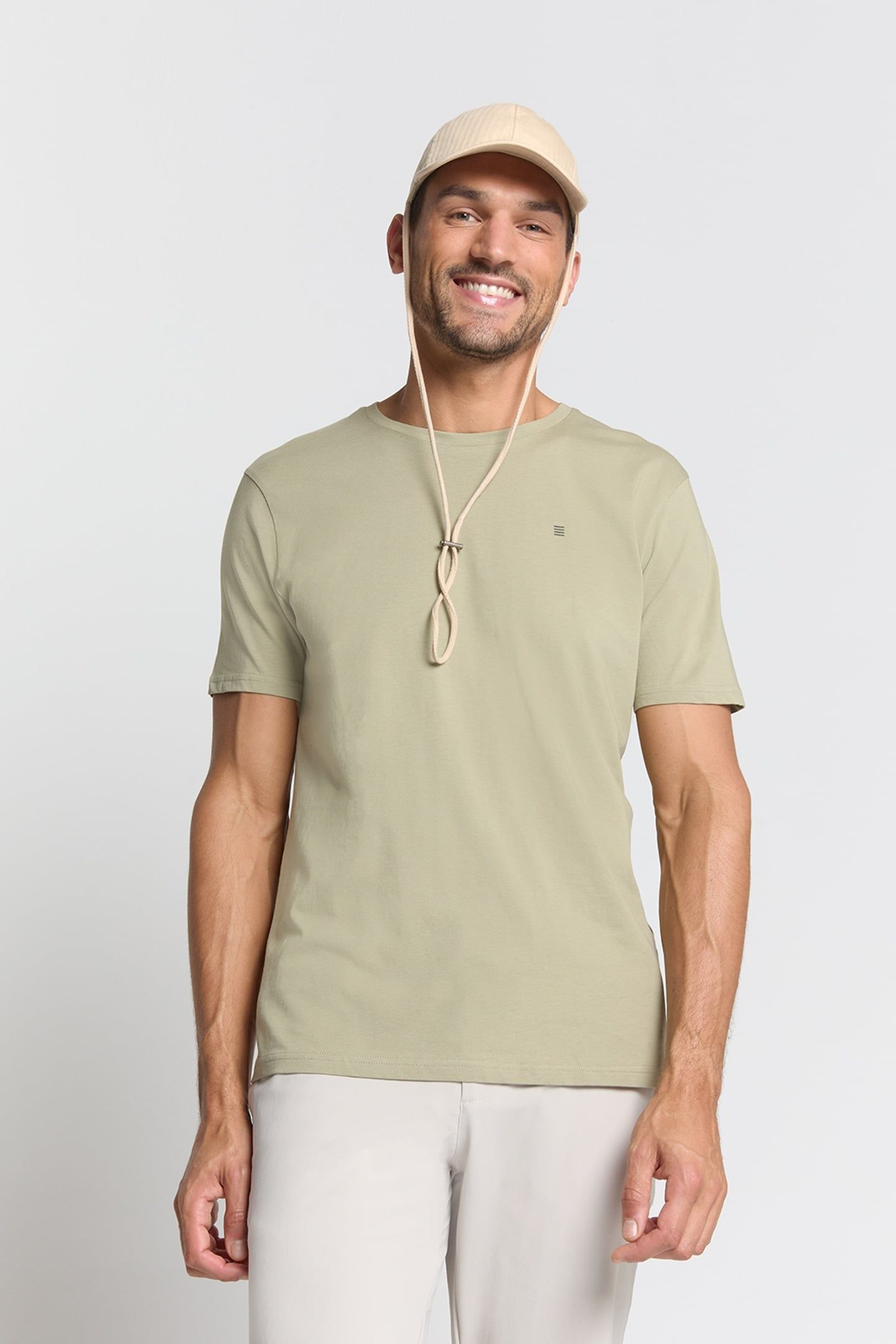 T-SHIRT CREWNECK SOLID BASIC LIGHT MOSS 3