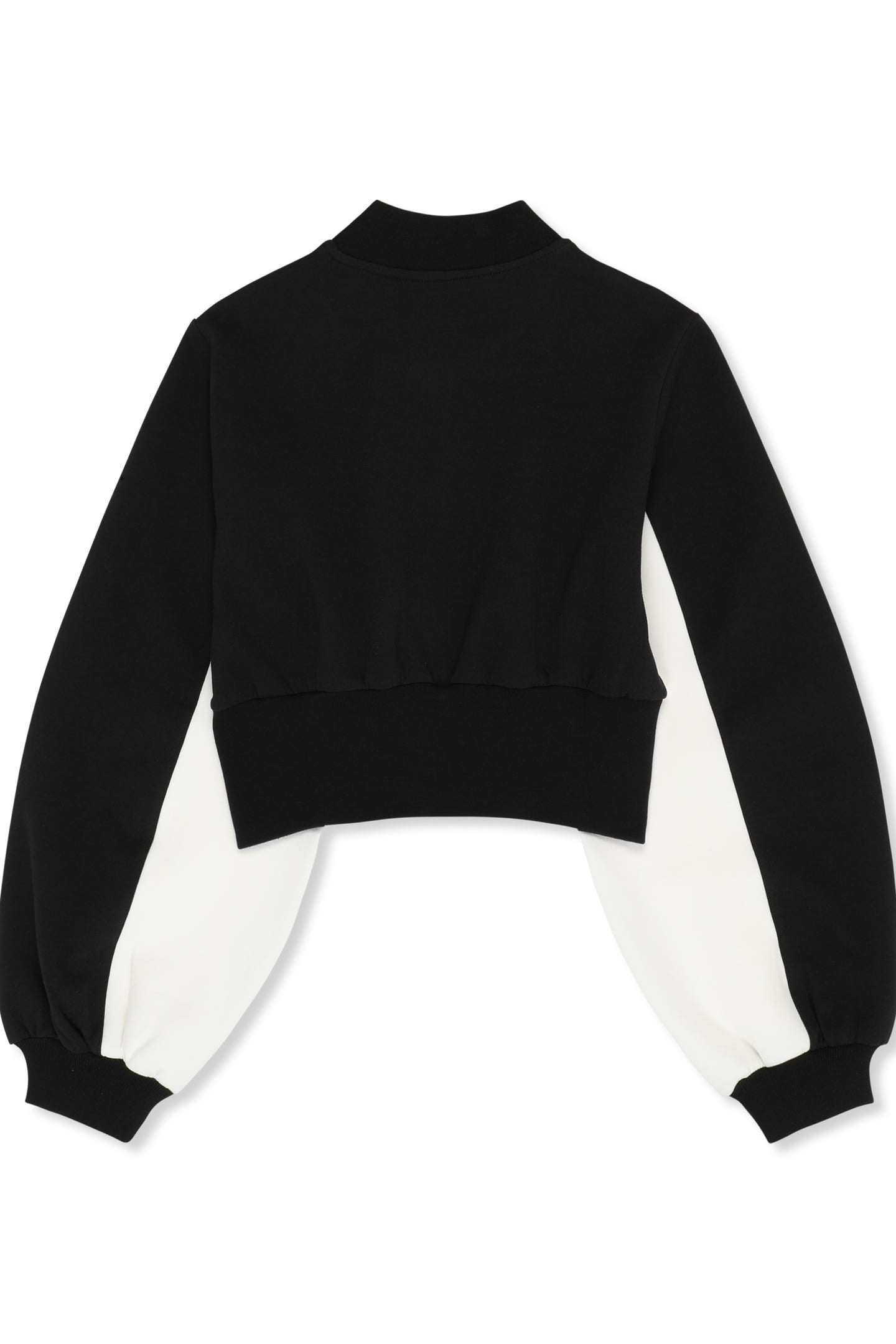 LECORE CROPPED HIGH RIB SCUBA TRACK JACKET BLACK-EGRET 5