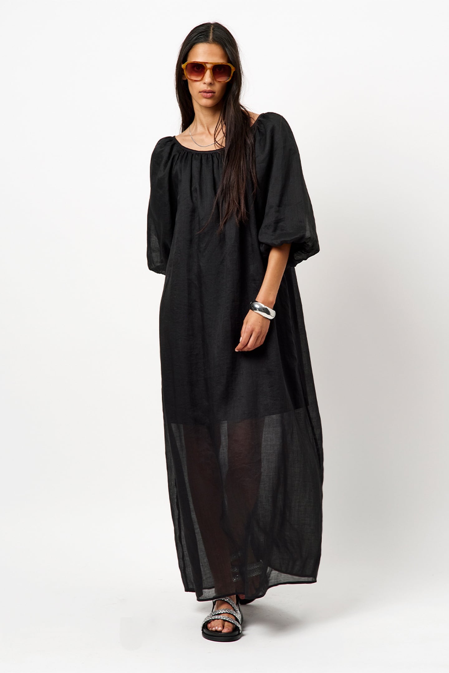 TILDA OPEN BACK DETAILED MAXI DRESS RAVEN 1