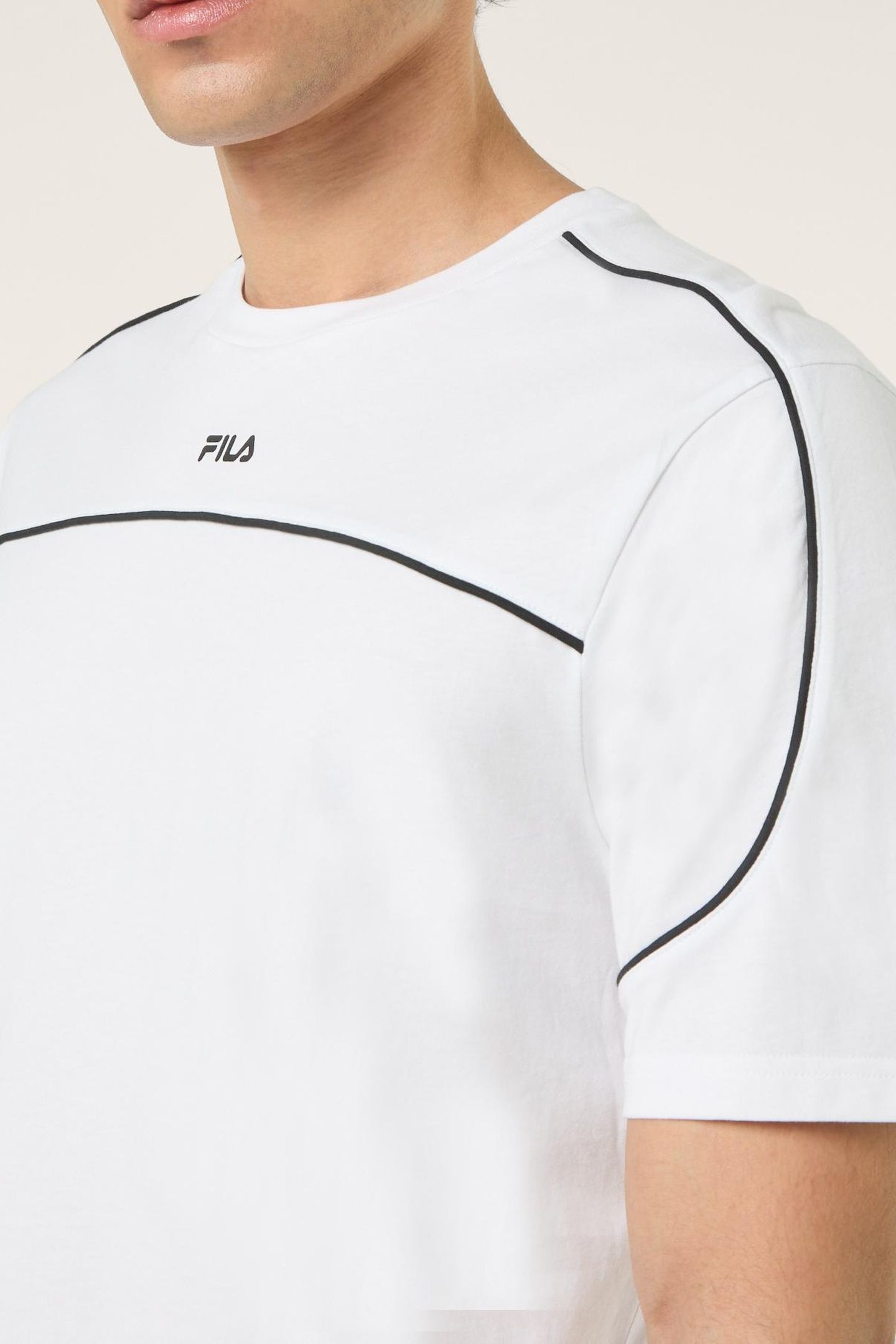 SETTIMELO RELAXED CONTRAST PIPING T-SHIRT BRIGHT WHITE 4