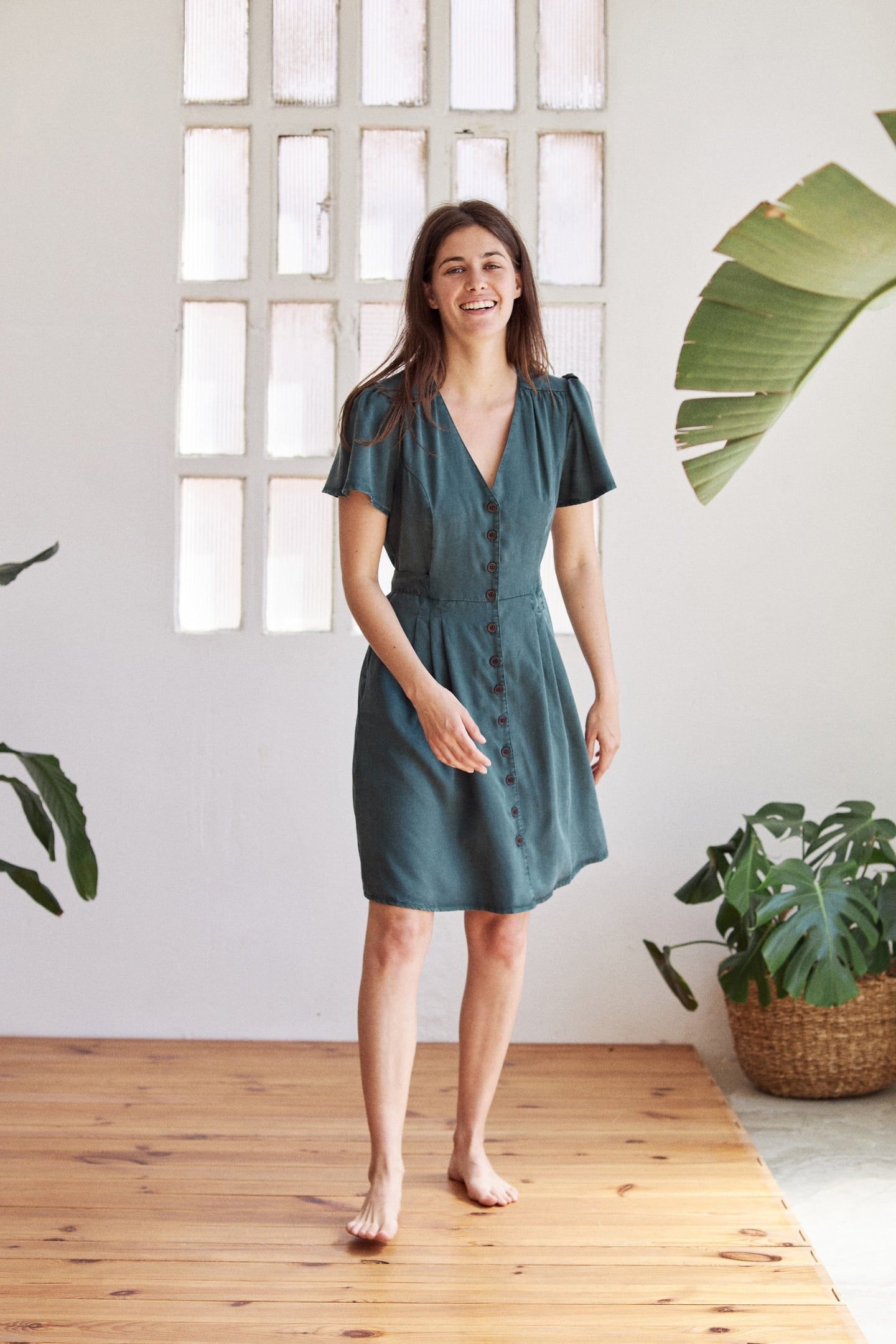 BORSSELEN DRESS FOREST GREEN 1
