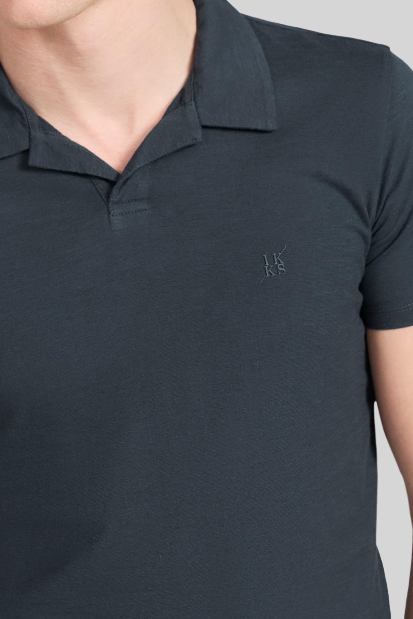 SLATE ORGANIC SLUB COTTON ESSENTIAL T-SHIRT 4