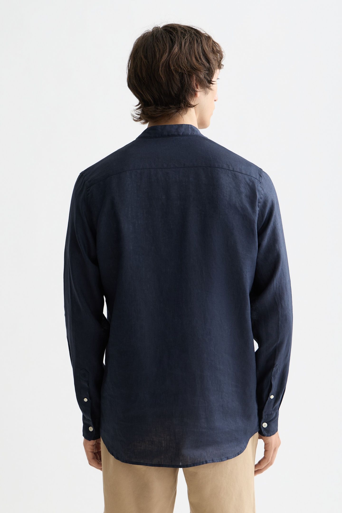 CORE - LINEN SHIRT LS STAND UP COLLAR NIGHT 2
